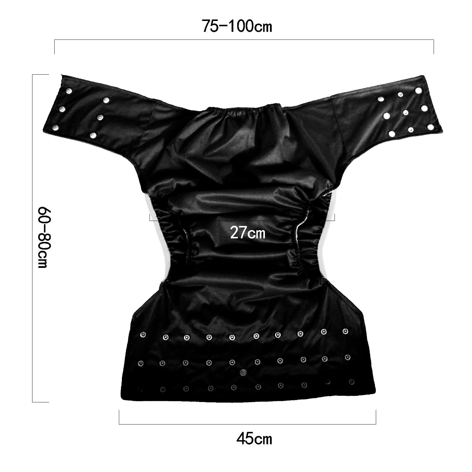 Large Adult Cloth Diaper Reusable Underwear for Seniors Men Women Black