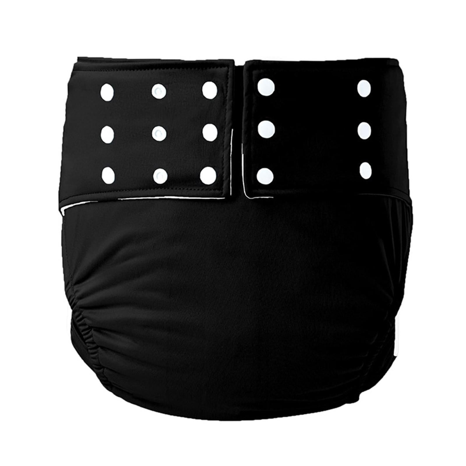 Large Adult Cloth Diaper Reusable Underwear for Seniors Men Women Black