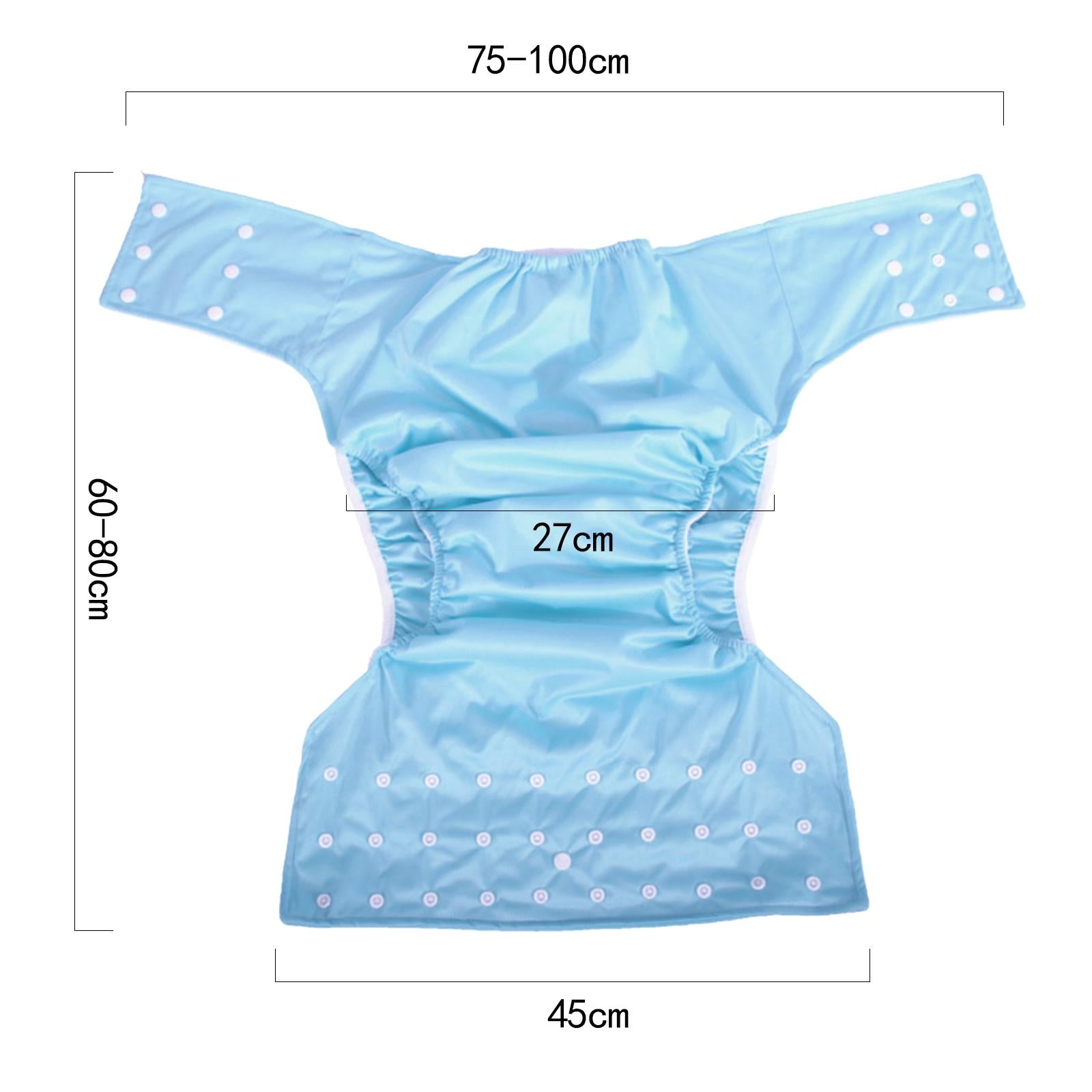 Large Adult Cloth Diaper Reusable Underwear for Seniors Men Women Blue