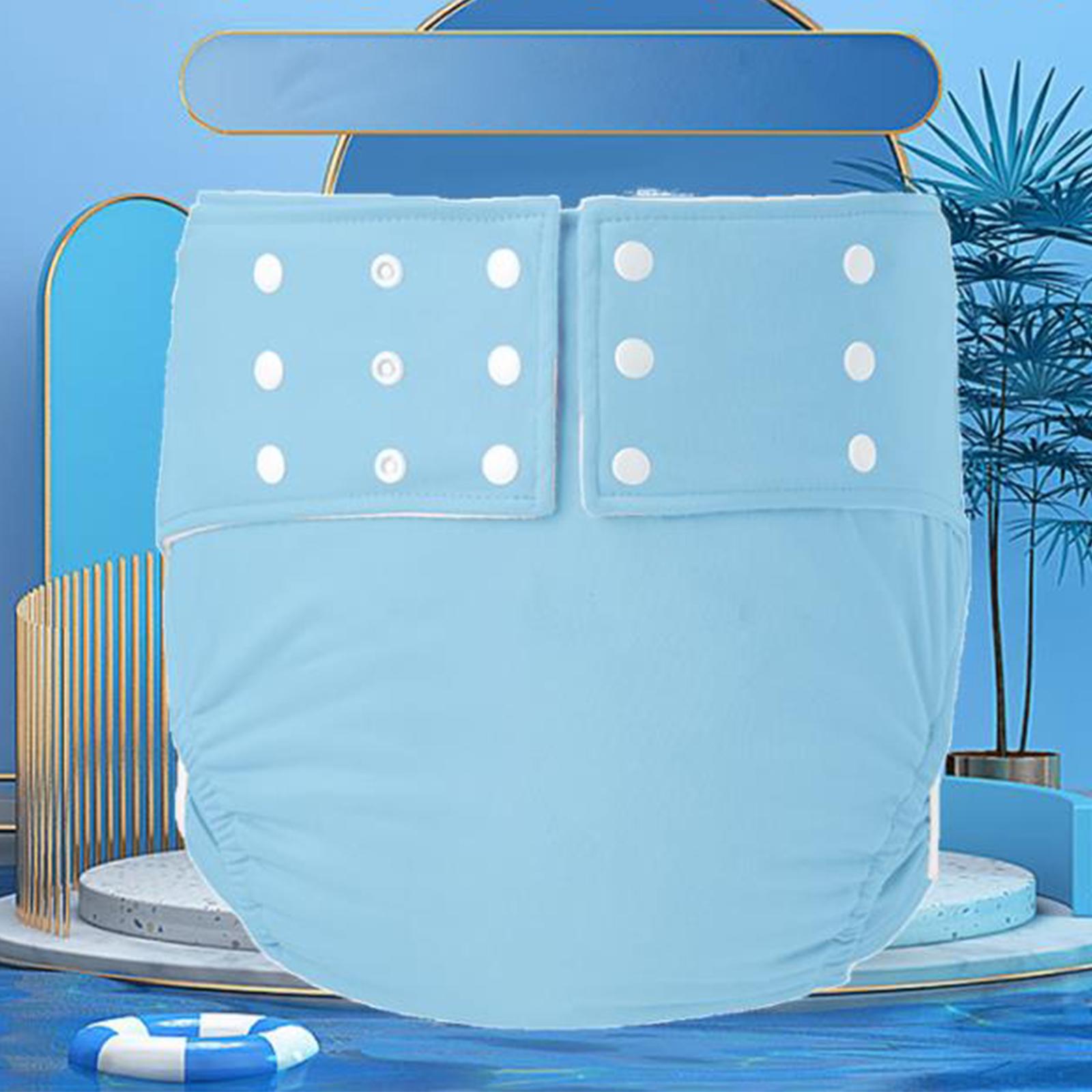 Large Adult Cloth Diaper Reusable Underwear for Seniors Men Women Blue