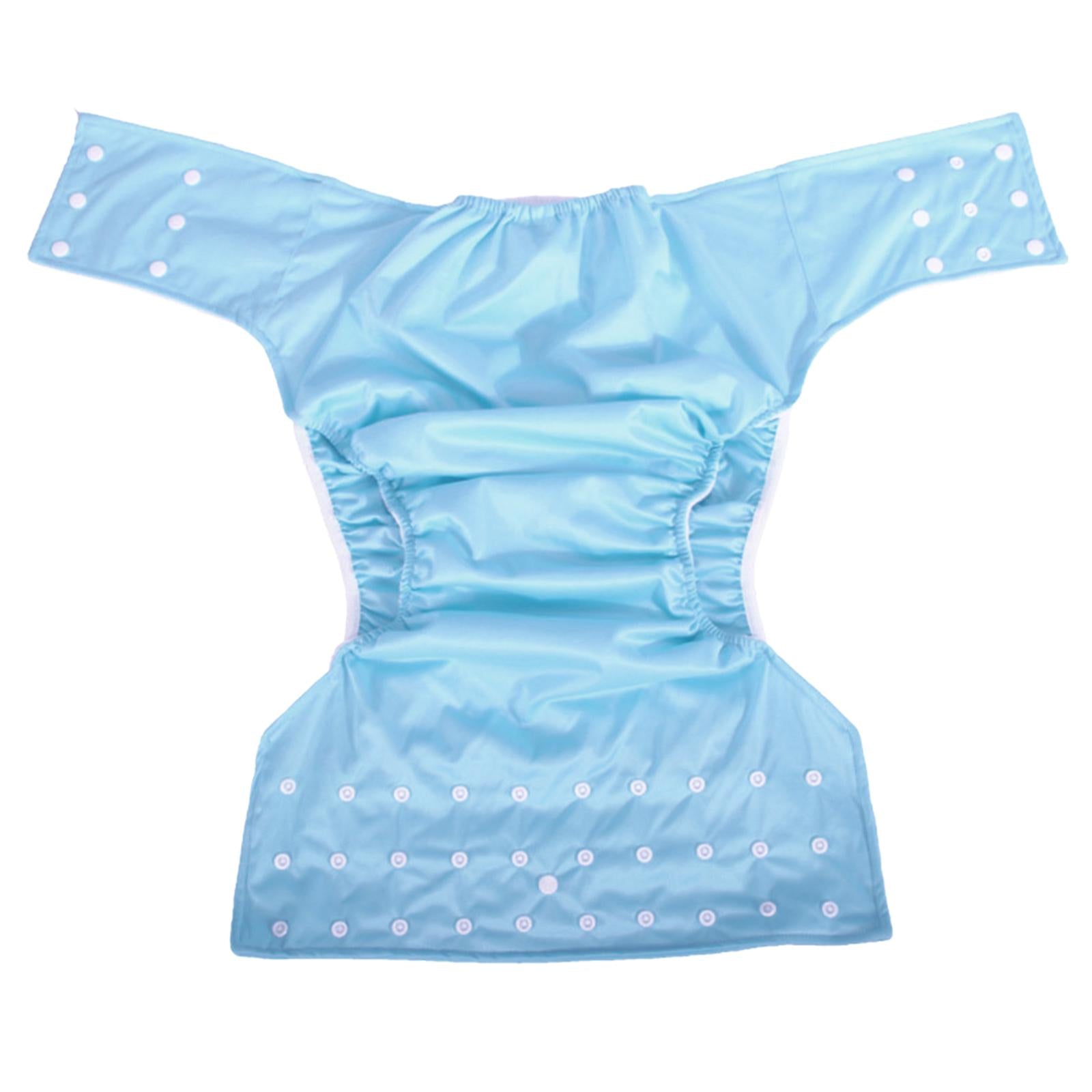 Large Adult Cloth Diaper Reusable Underwear for Seniors Men Women Blue