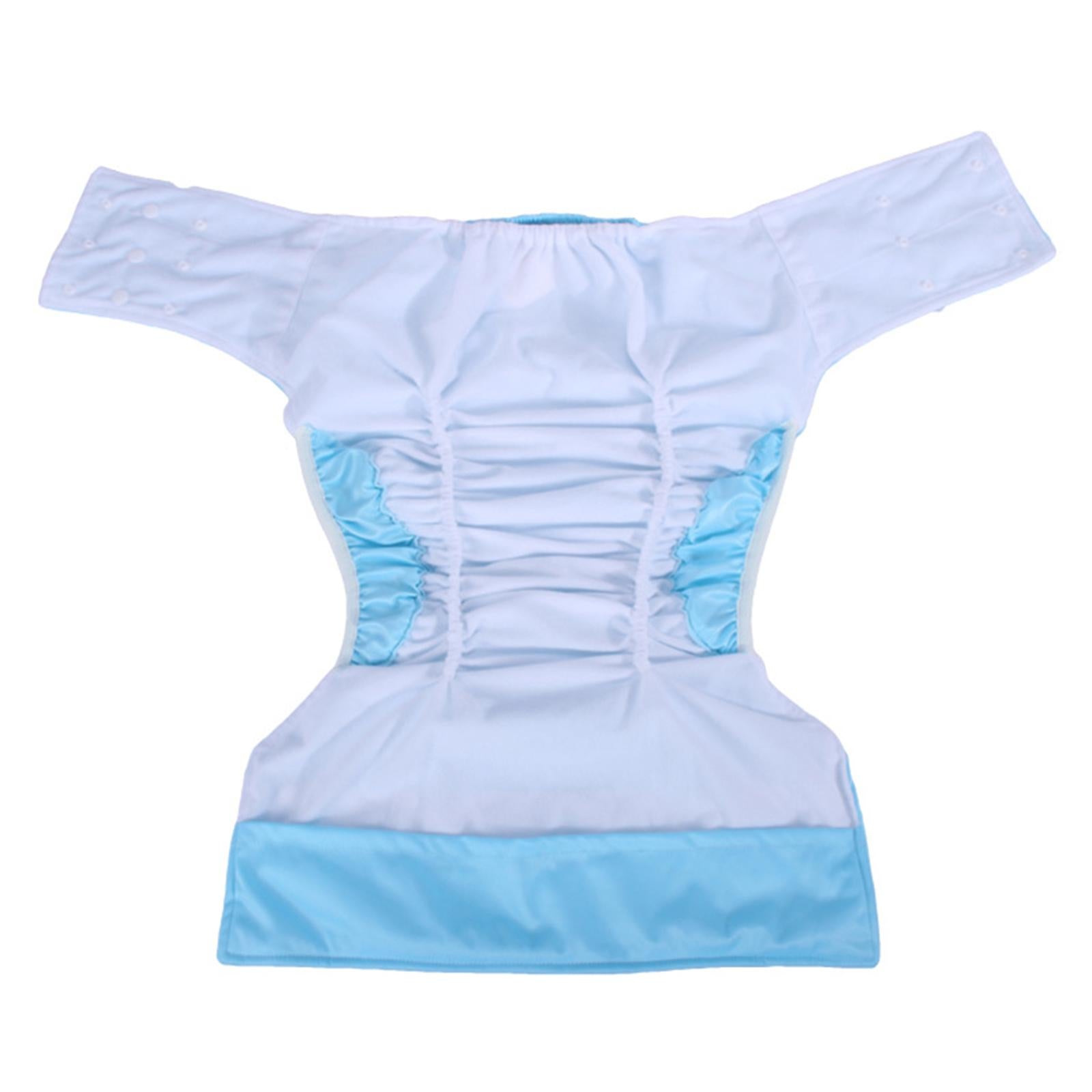 Large Adult Cloth Diaper Reusable Underwear for Seniors Men Women Blue