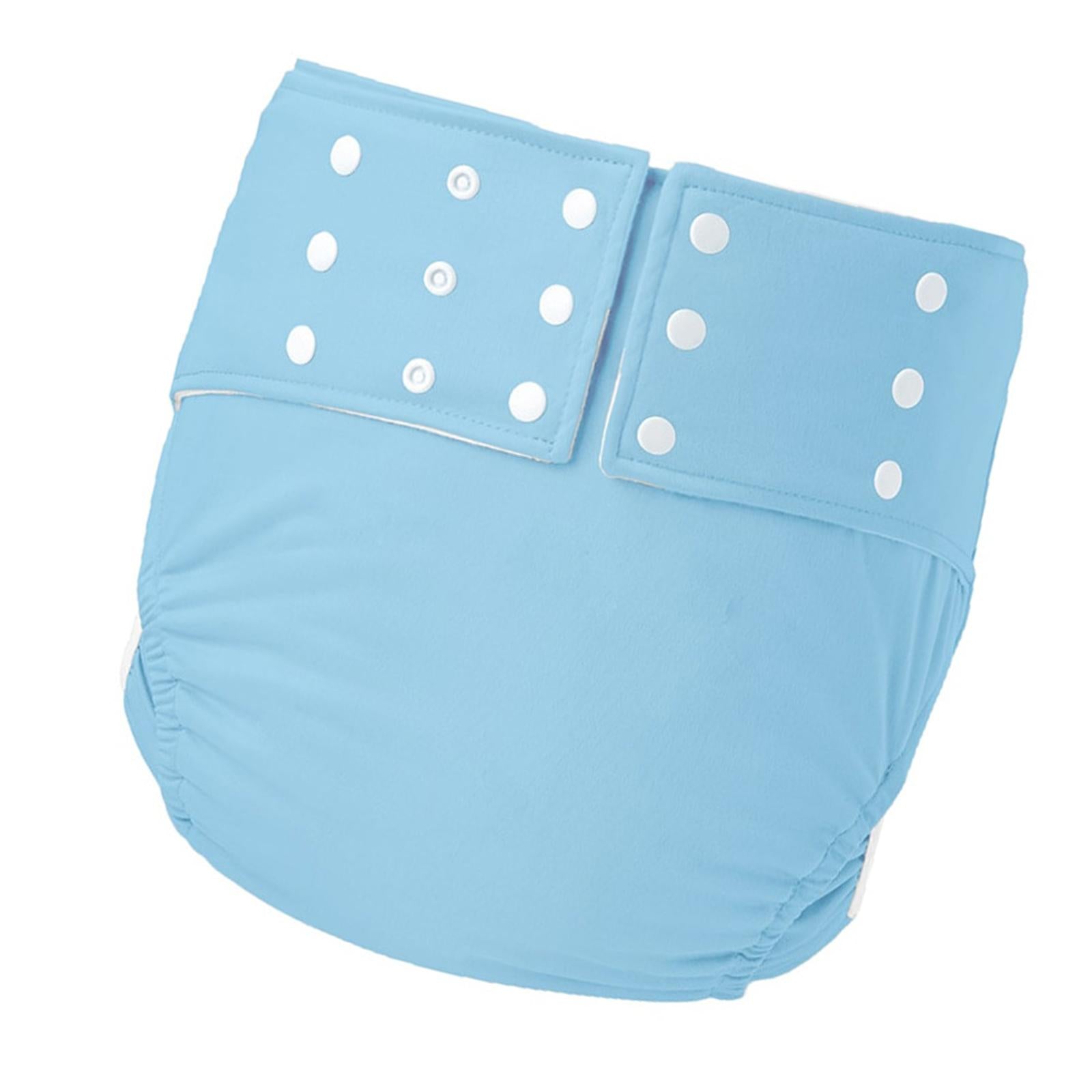 Large Adult Cloth Diaper Reusable Underwear for Seniors Men Women Blue