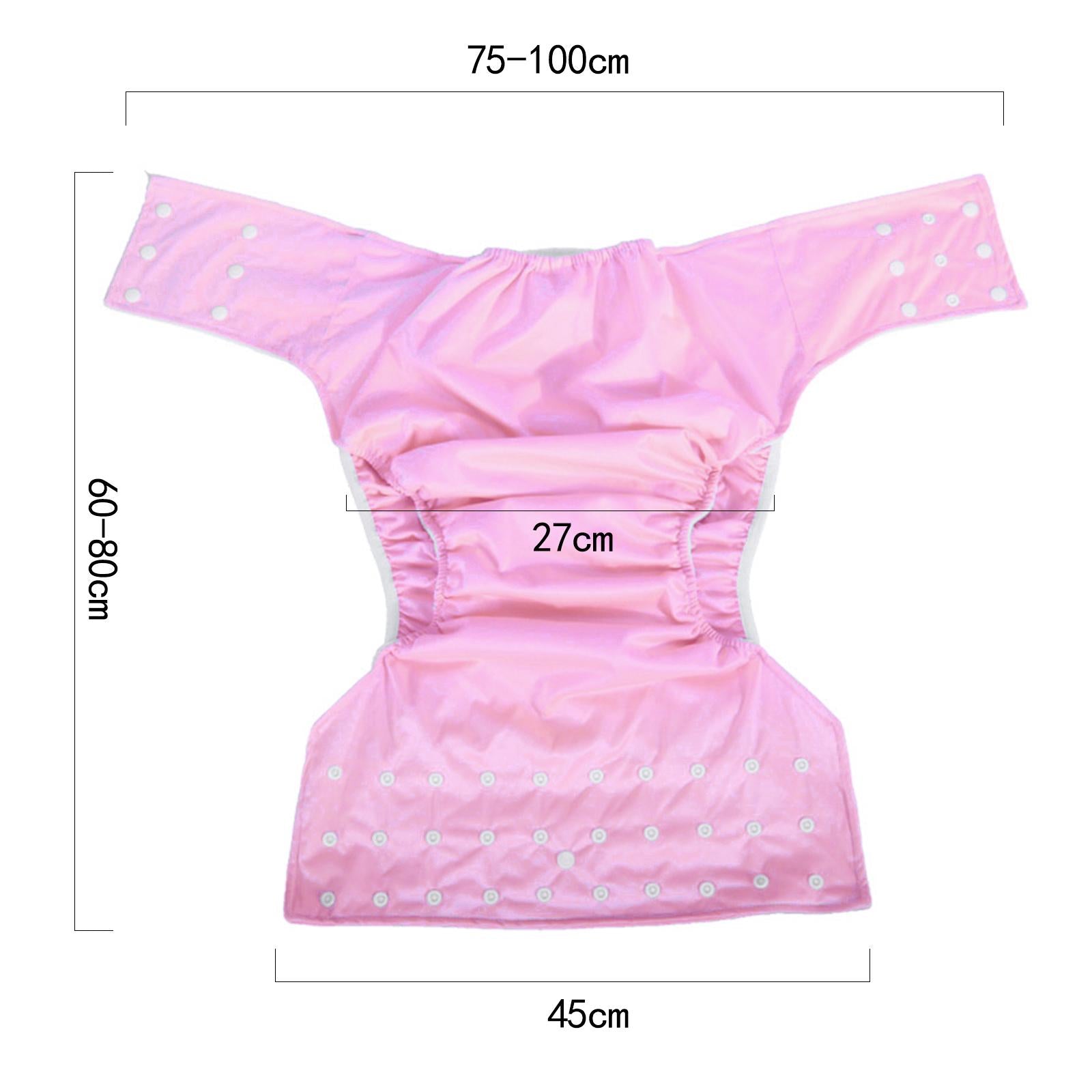 Large Adult Cloth Diaper Reusable Underwear for Seniors Men Women Pink