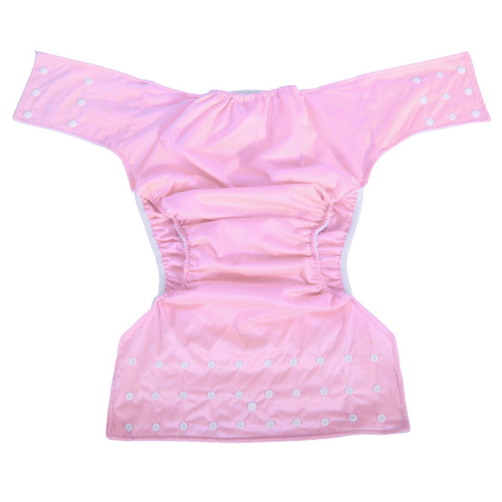 Large Adult Cloth Diaper Reusable Underwear for Seniors Men Women Pink