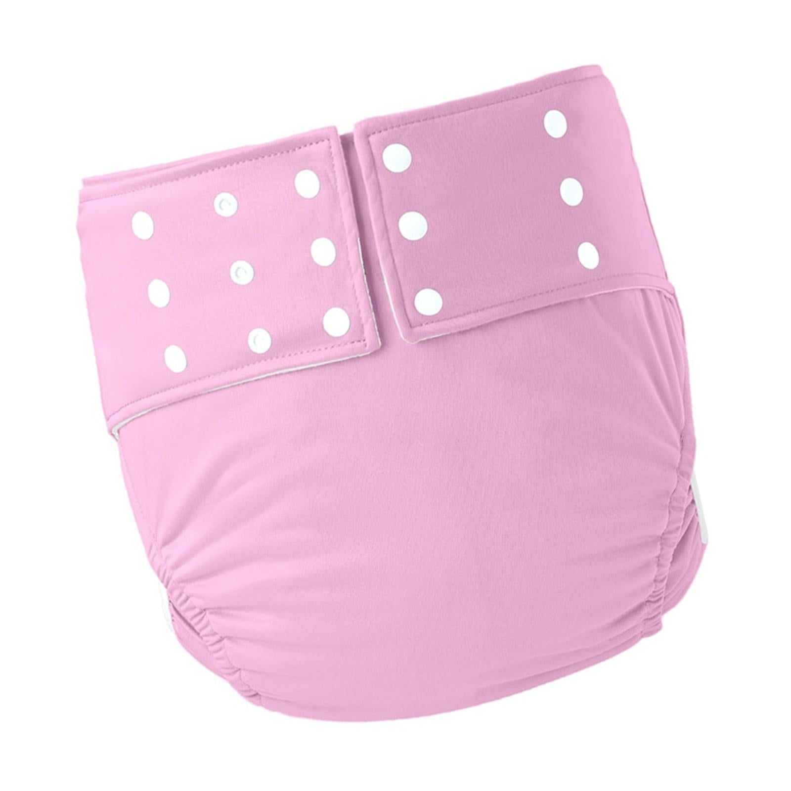 Large Adult Cloth Diaper Reusable Underwear for Seniors Men Women Pink