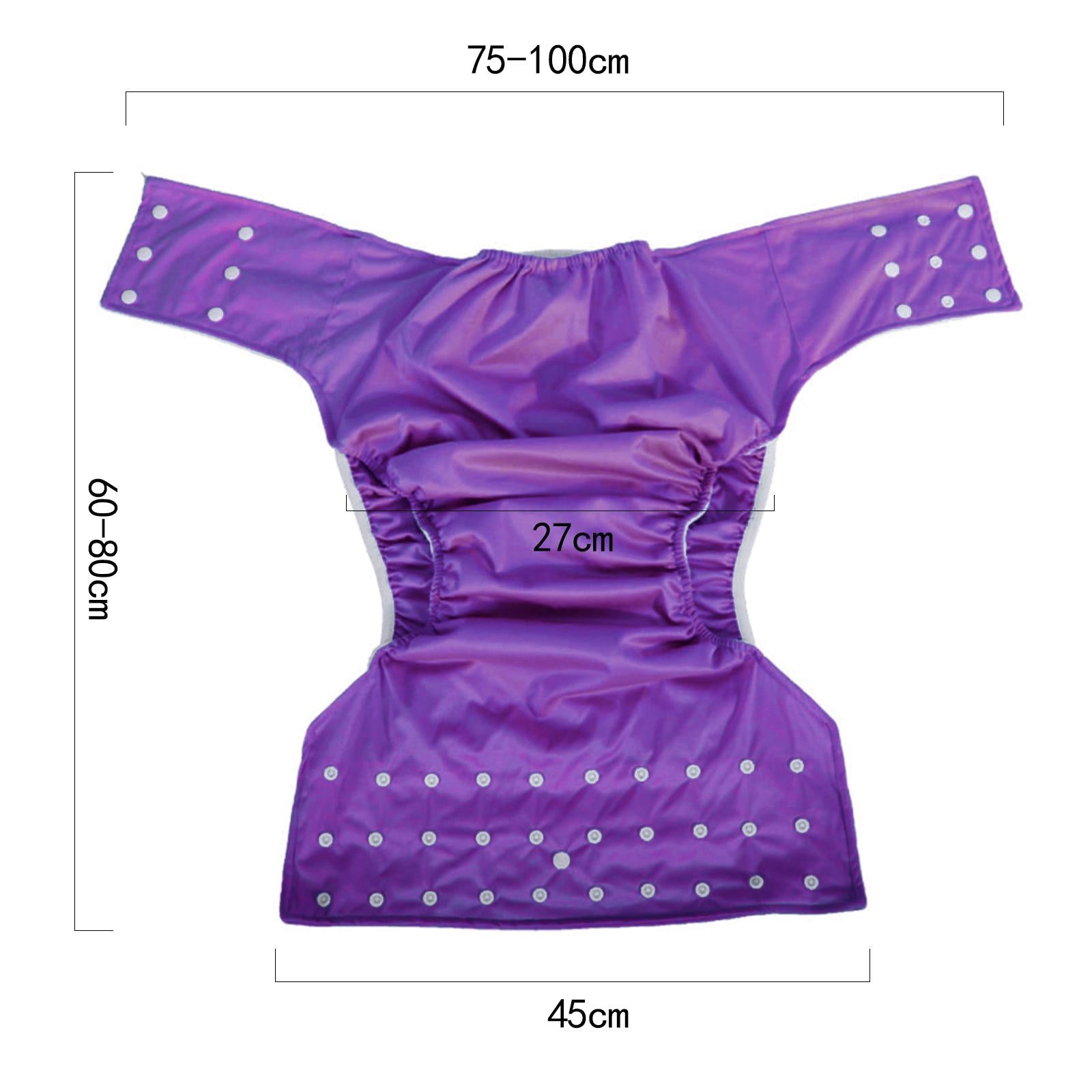 Large Adult Cloth Diaper Reusable Underwear for Seniors Men Women Purple