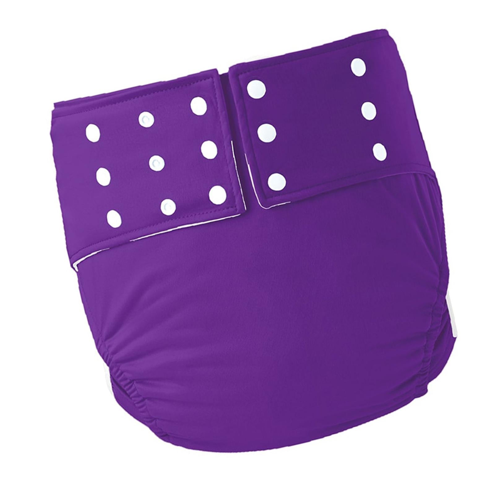 Large Adult Cloth Diaper Reusable Underwear for Seniors Men Women Purple
