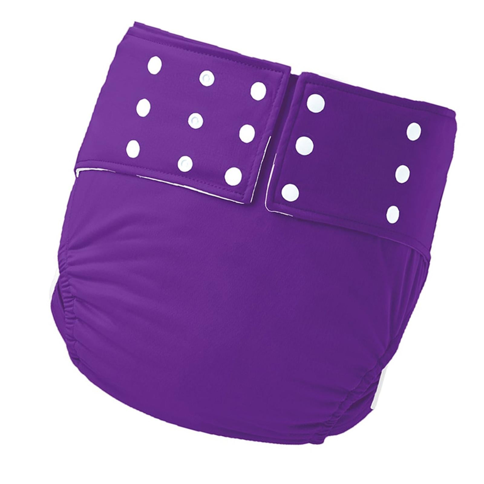 Large Adult Cloth Diaper Reusable Underwear for Seniors Men Women Purple