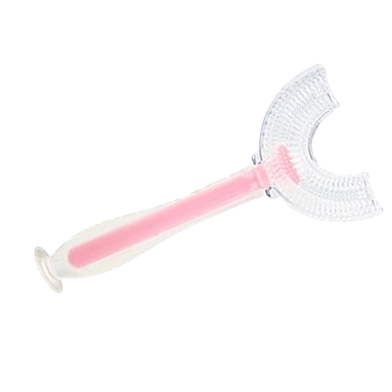 Silicone U-Shaped Kids Toothbrush 360 Degree Gums for Baby Oral Clean Pink