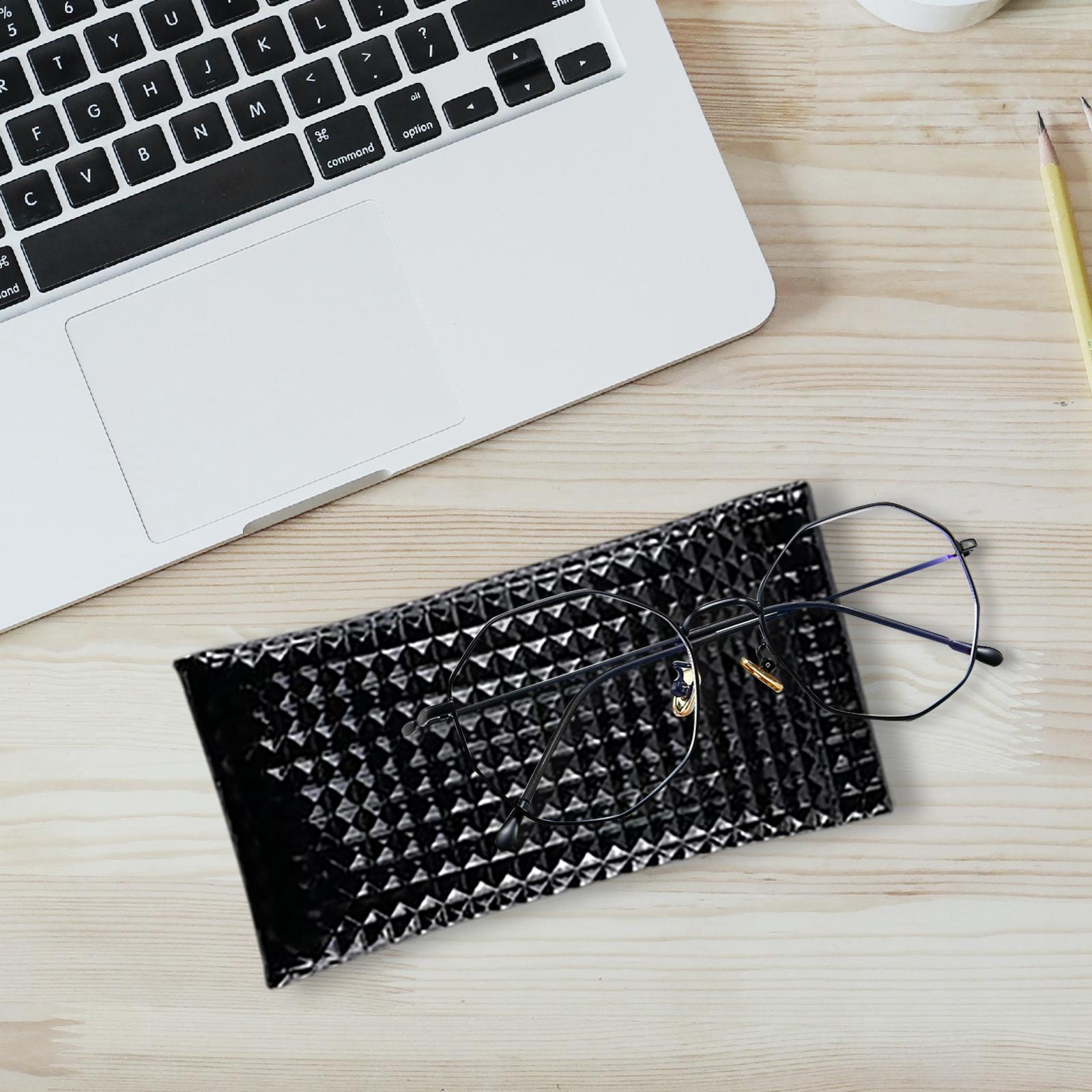 Sunglasses Case 3D Diamond Design Fashion for Reading Glasses black