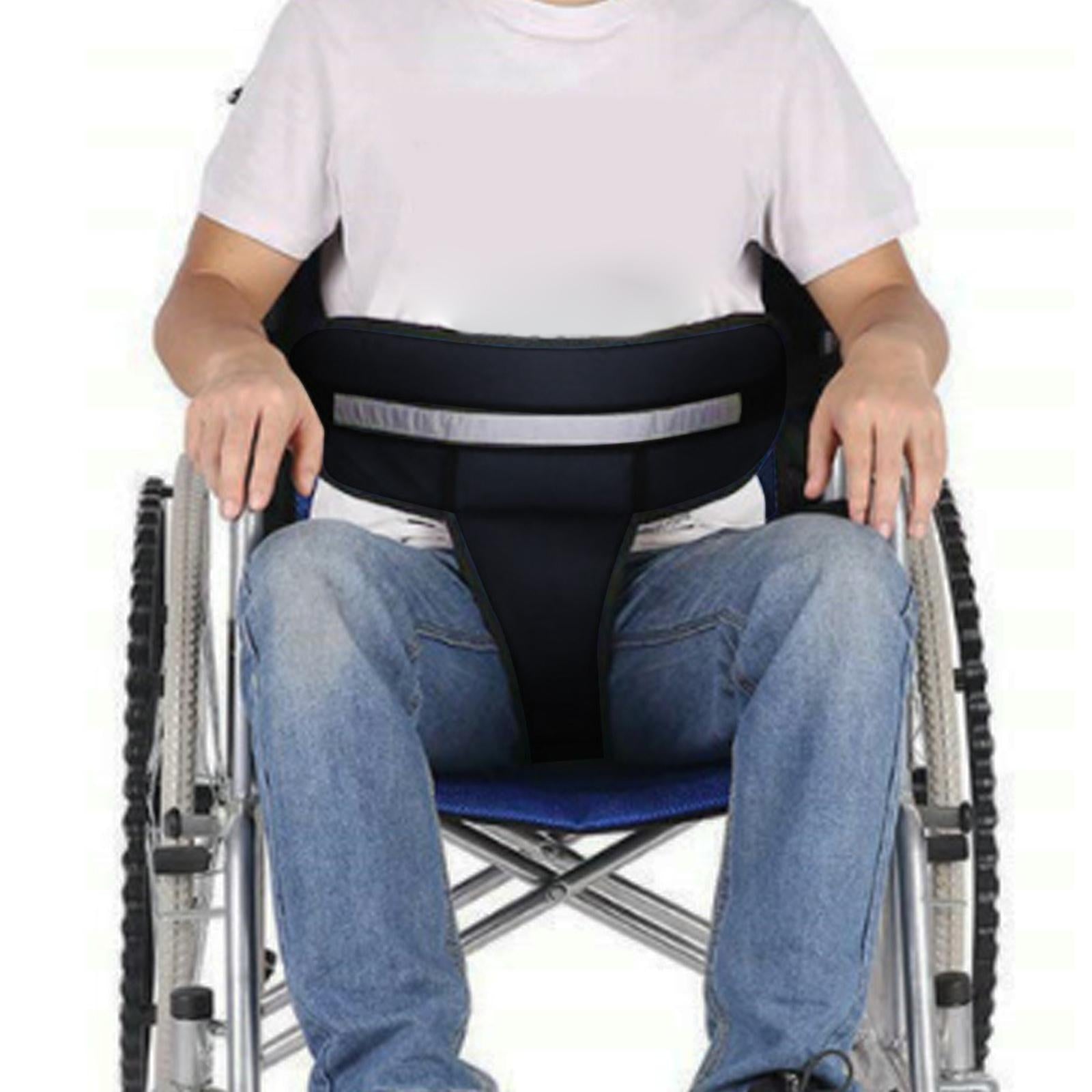 Wheelchair Seat Belt Waist Elastic Restraint Harness for Patients Disabled Black