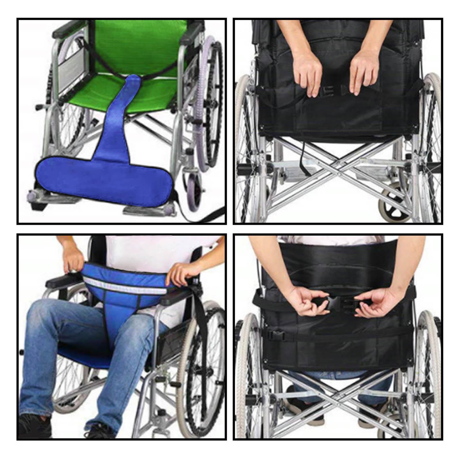 Wheelchair Seat Belt Waist Elastic Restraint Harness for Patients Disabled Blue