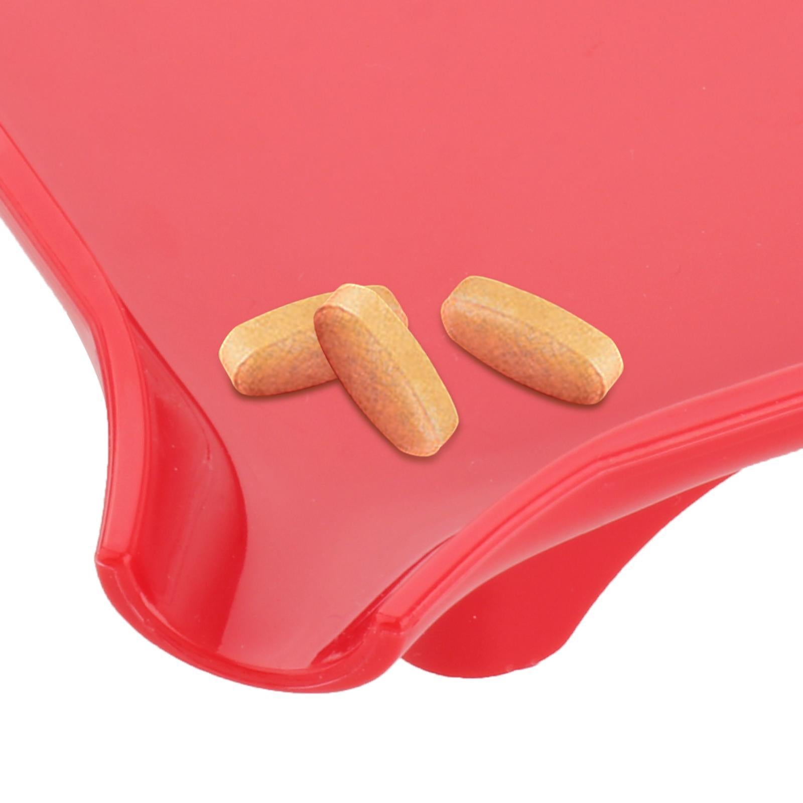 Pharmacy Medicines Counter Capsules Counting Dispensing Tray w/ Spatula Red