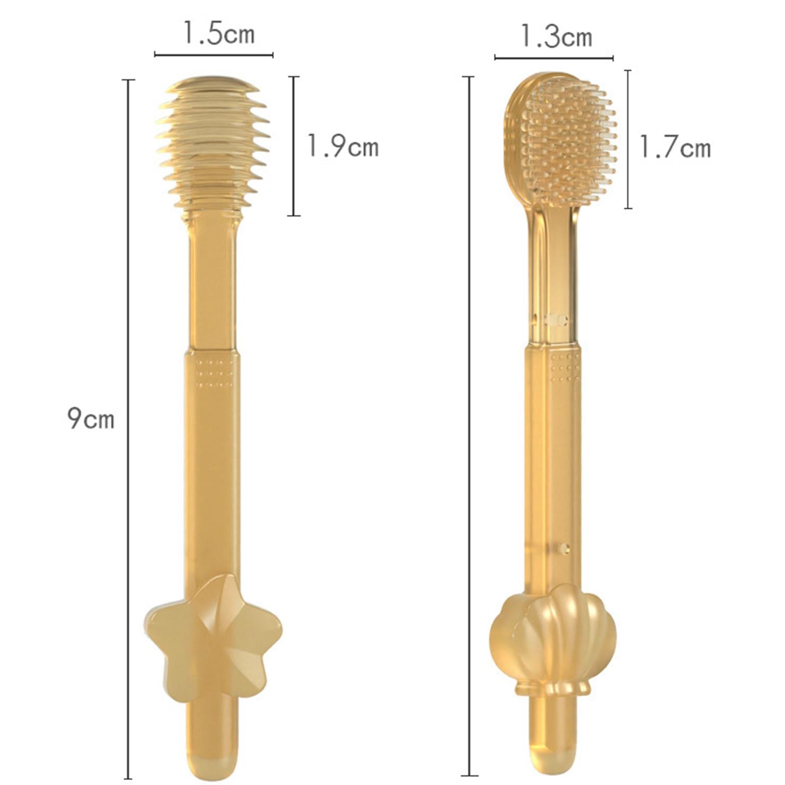 2Pcs Baby Silicone Toothbrush Tongue Cleaner with Cover Training for Infants