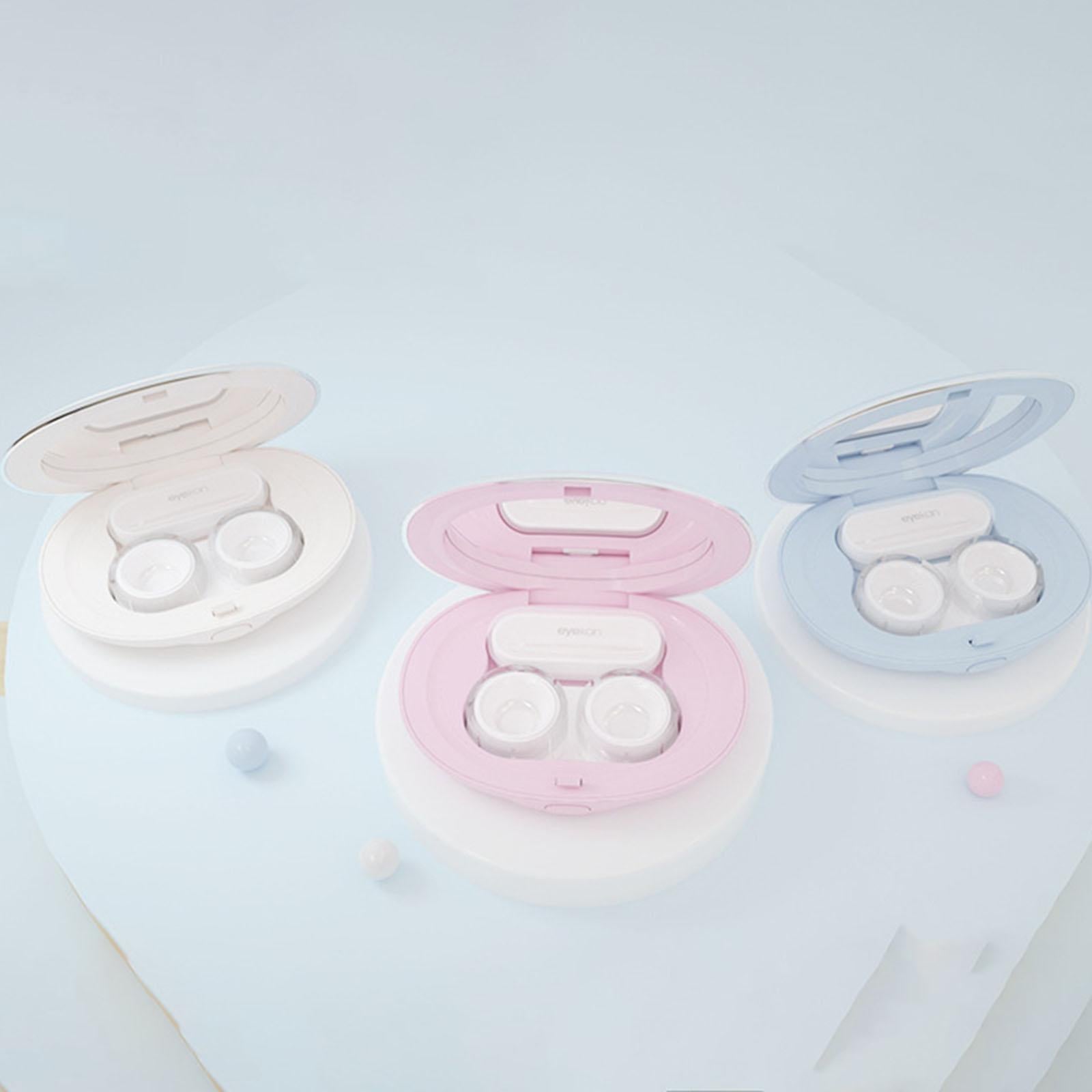 Contact Lens Case Box Portable Holder Container Office Daily Outdoor Pink