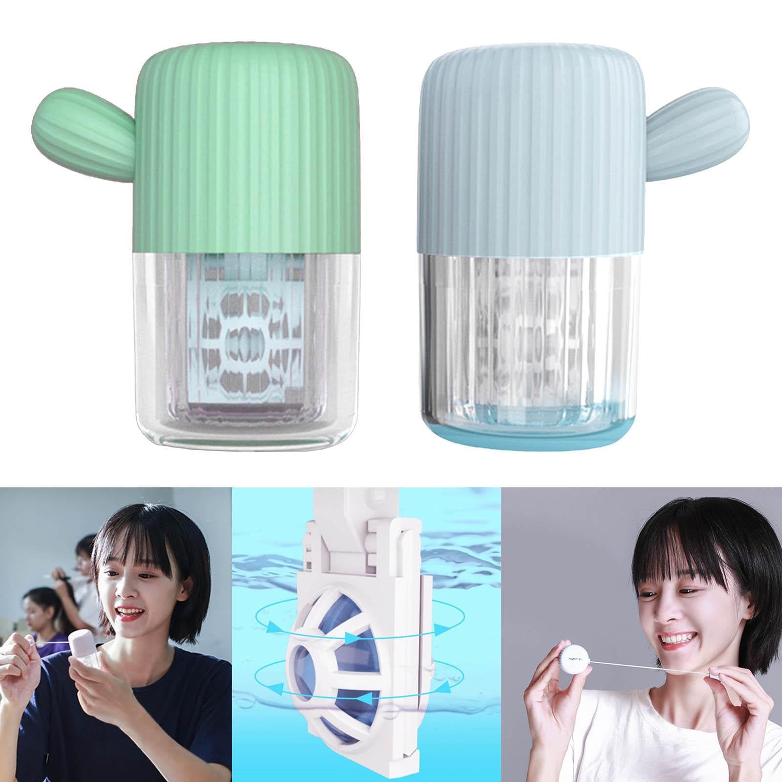 Contact Lens Cleaner Washer Manually No Need Charge Plastic for Travel Green