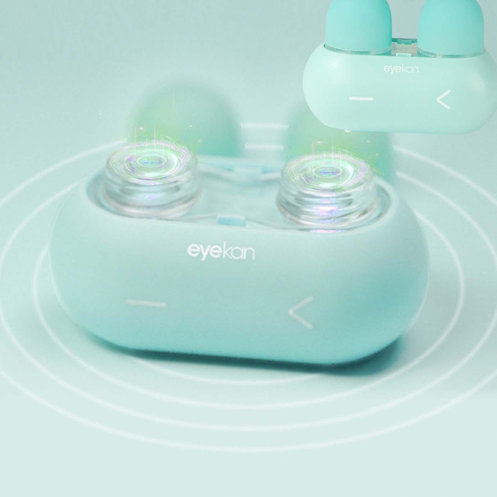 Portable Ultrasonic Contact Lens Cleaner Machine Storage Case 3 Min Blue