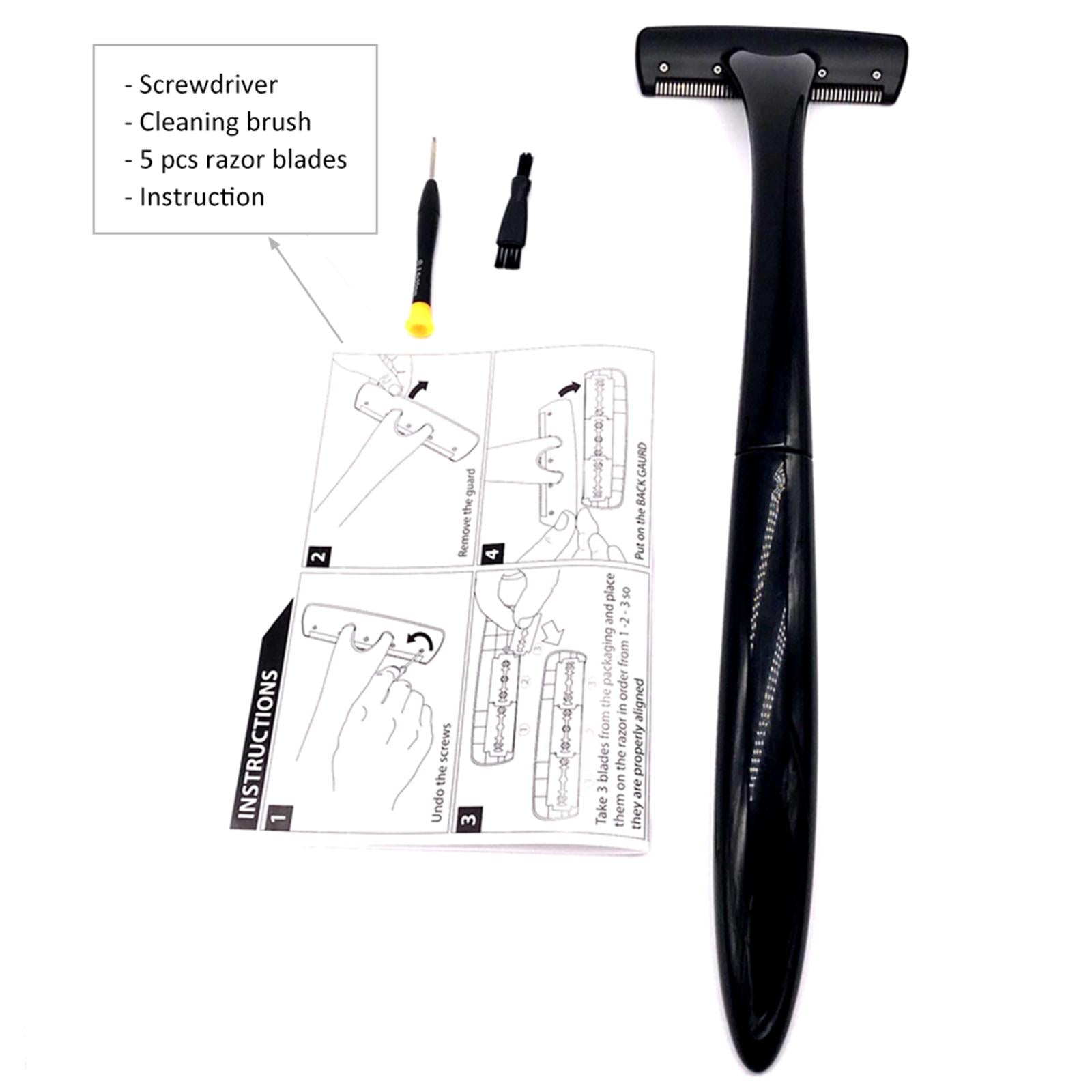 Razor Long Handle Body Shaving Tool Back Hair Shaver for Bathroom Husband