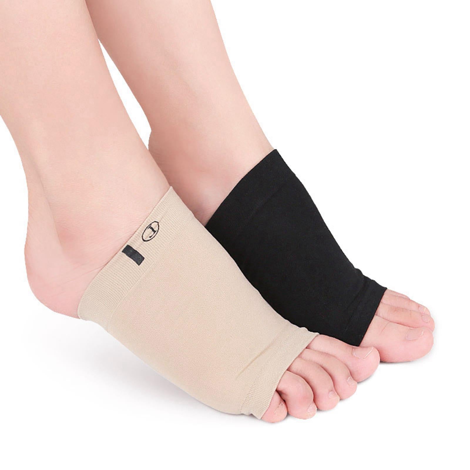 Cushioned Arch Support Braces Gel Pad Plantar Fasciitis Relief Brace Black