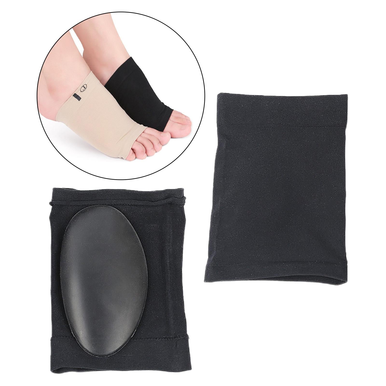 Cushioned Arch Support Braces Gel Pad Plantar Fasciitis Relief Brace Black