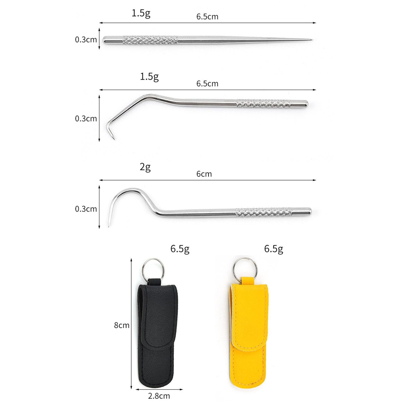 Toothpicks Pocket Set Reusable with Holder Metal Toothpicks Set of 4