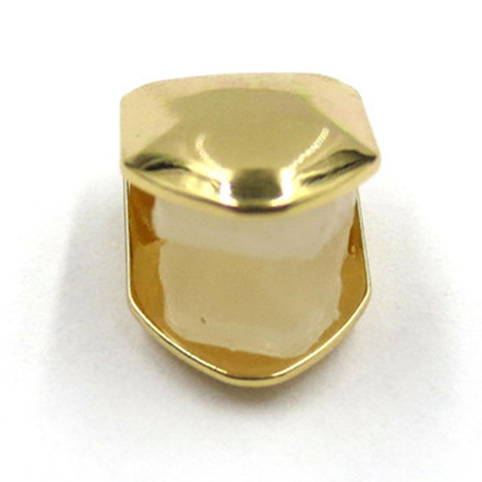 Hip Hop Braces Single Teeth Caps for Teeth Mouth Fancy Dress Daily Use Gold