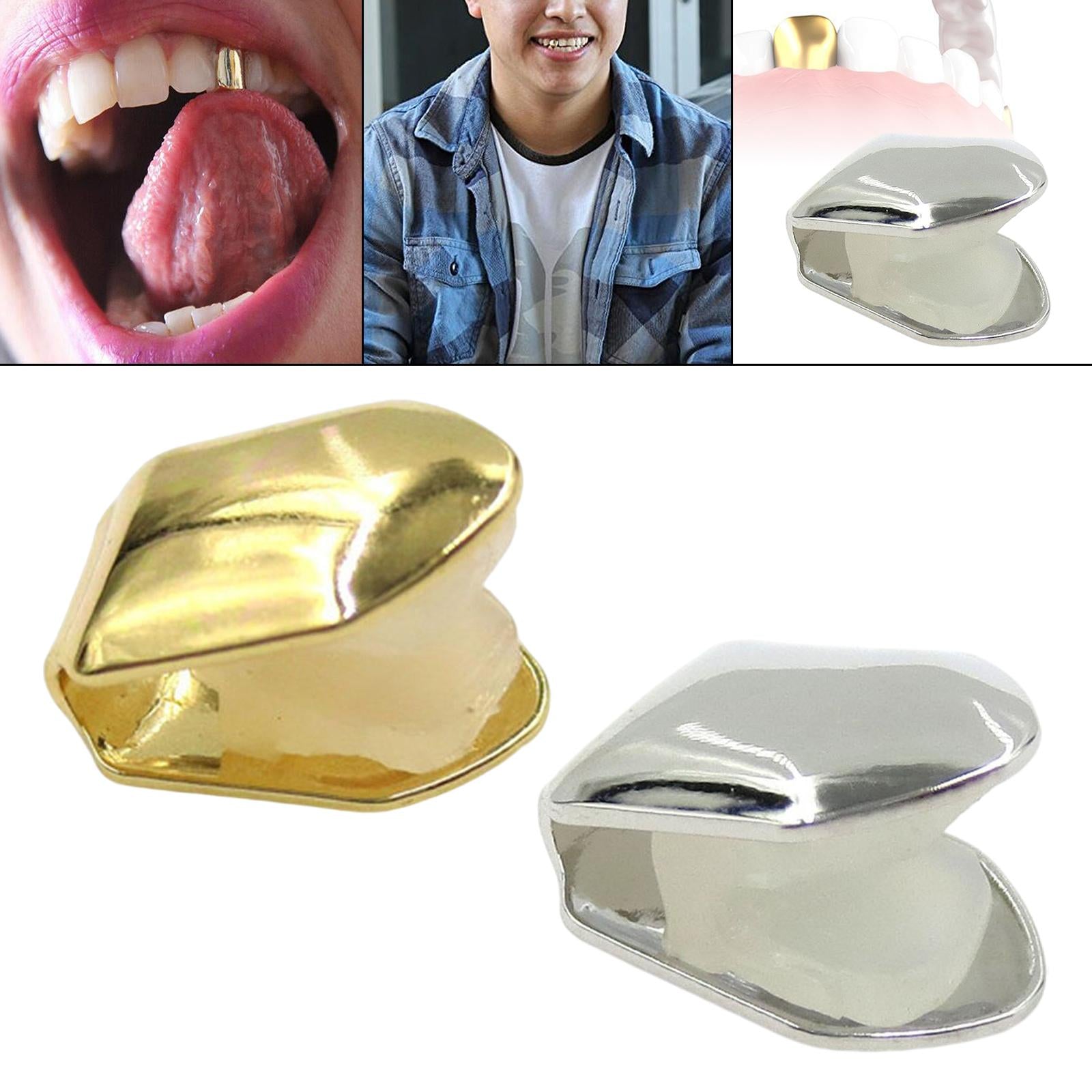 Hip Hop Braces Single Teeth Caps for Teeth Mouth Fancy Dress Daily Use Gold