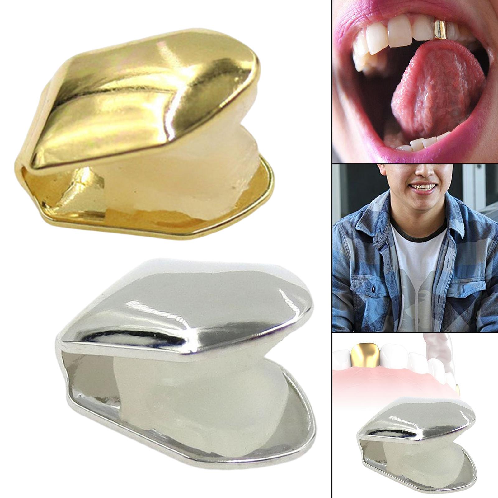 Hip Hop Braces Single Teeth Caps for Teeth Mouth Fancy Dress Daily Use Gold