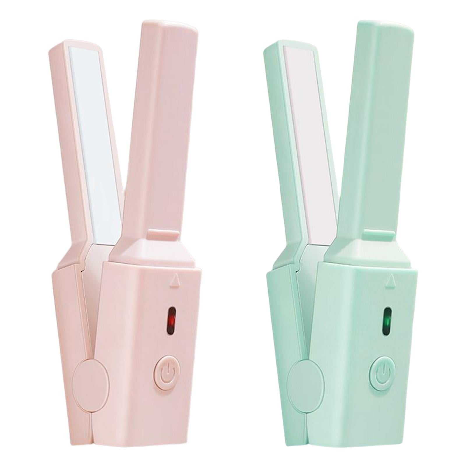 Hair Straightener and Curler Ceramic 2 in 1 for Short Hair Wavy Hair Pink