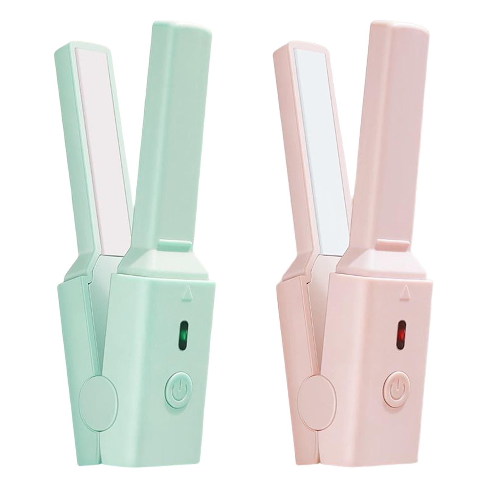 Hair Straightener and Curler Ceramic 2 in 1 for Short Hair Wavy Hair Pink