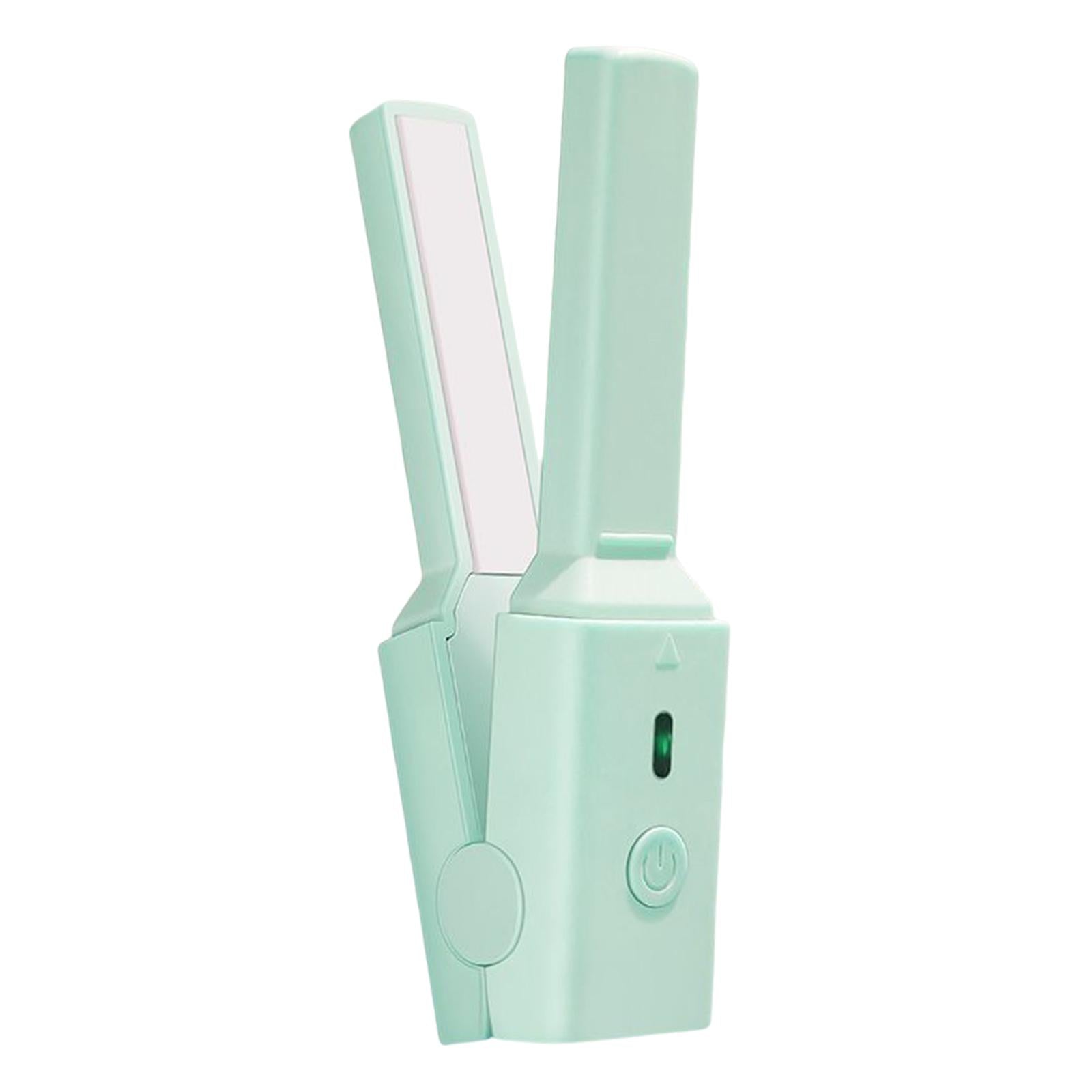 Hair Straightener and Curler Ceramic 2 in 1 for Short Hair Wavy Hair Green