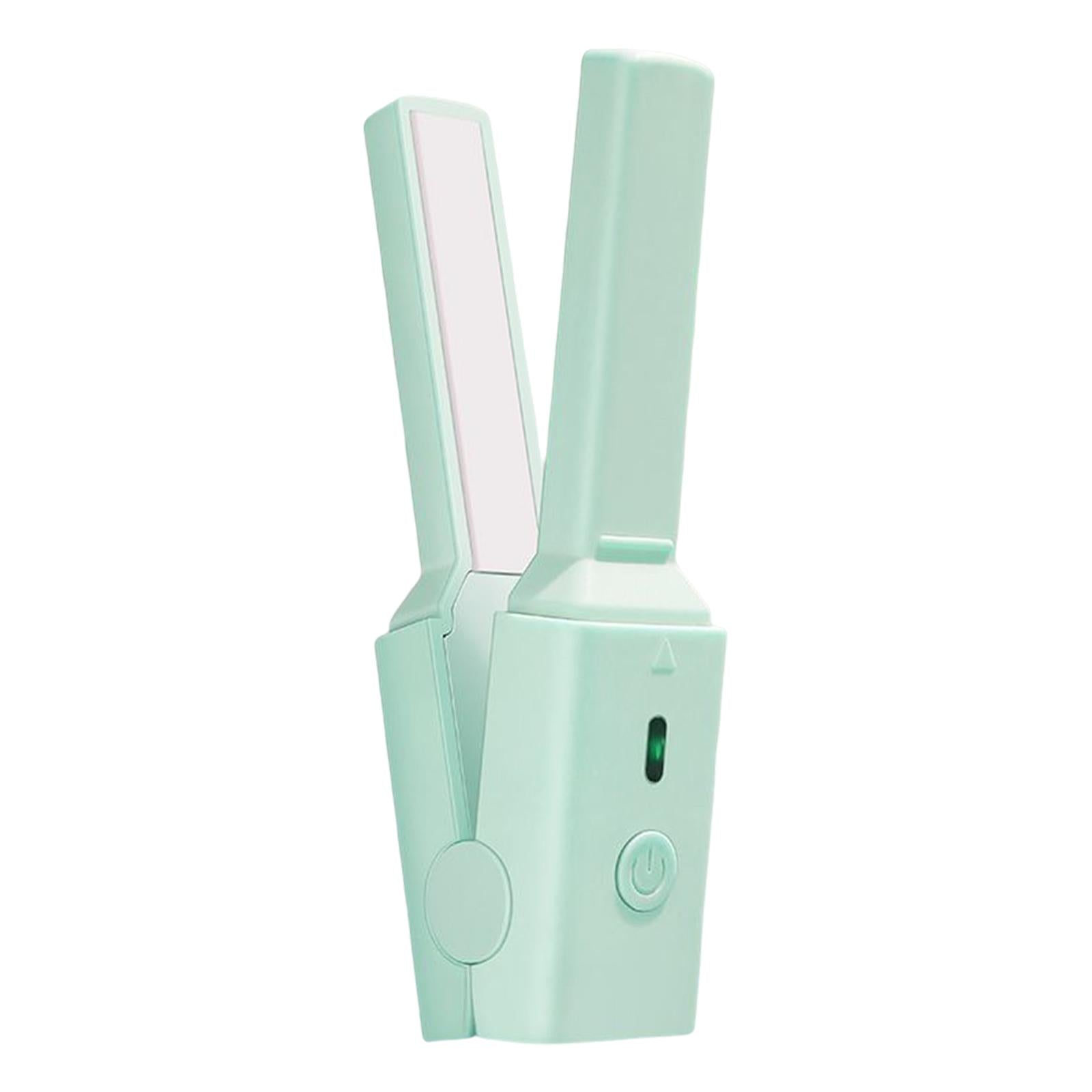 Hair Straightener and Curler Ceramic 2 in 1 for Short Hair Wavy Hair Green