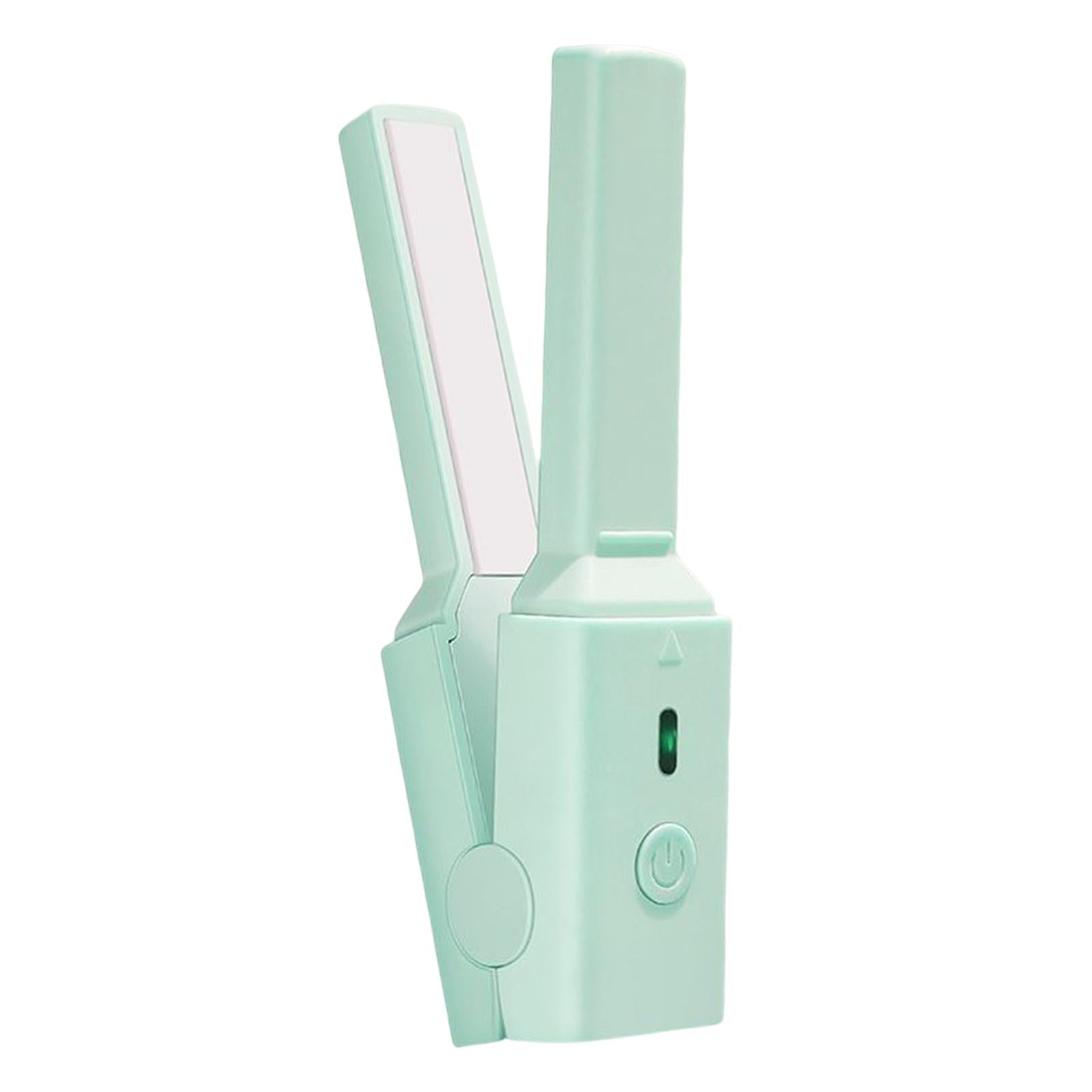 Hair Straightener and Curler Ceramic 2 in 1 for Short Hair Wavy Hair Green
