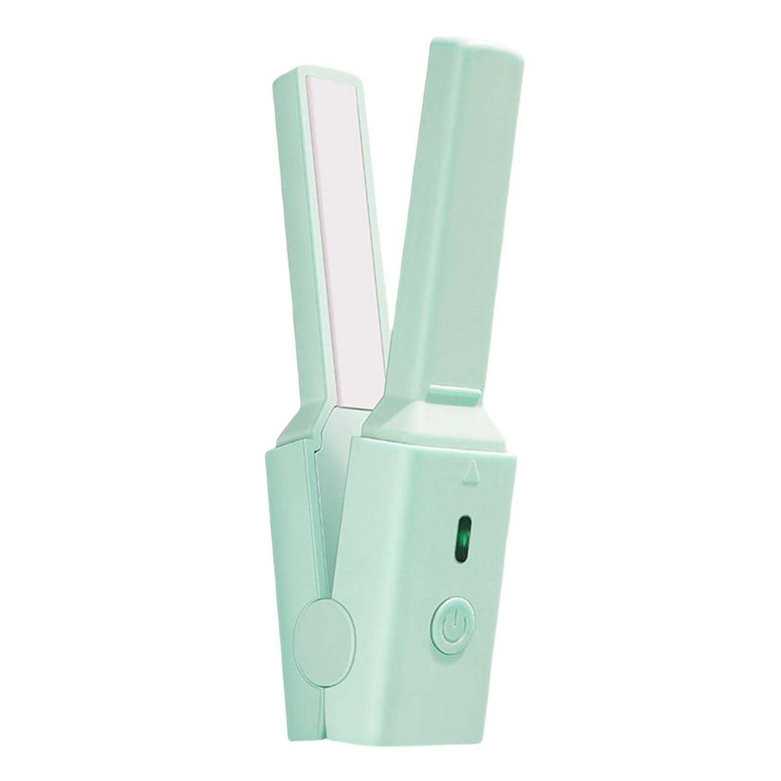 Hair Straightener and Curler Ceramic 2 in 1 for Short Hair Wavy Hair Green