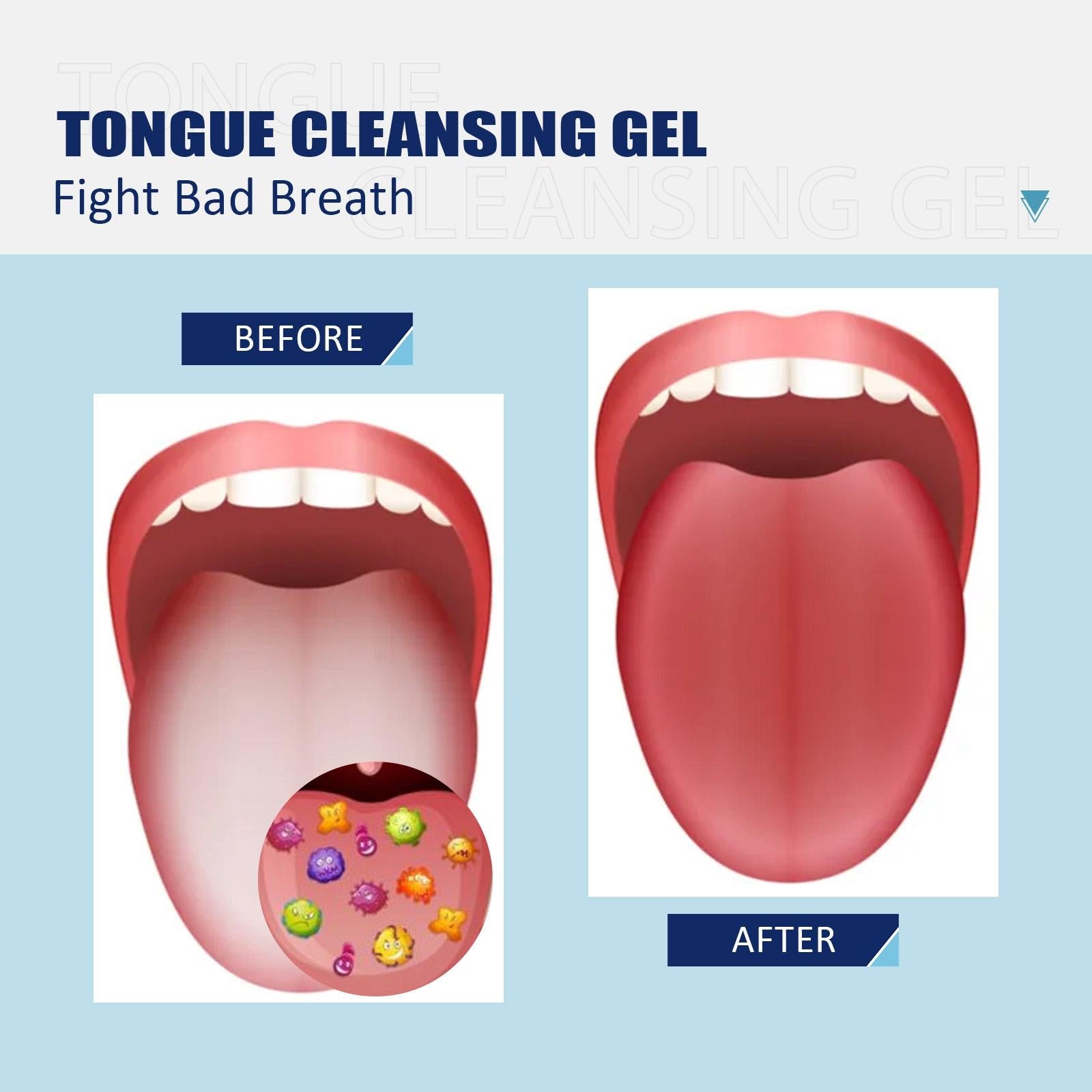 Tongue Cleansing Gel Tongue Scraper Kit Oral Hygiene Brush Odor Eliminator