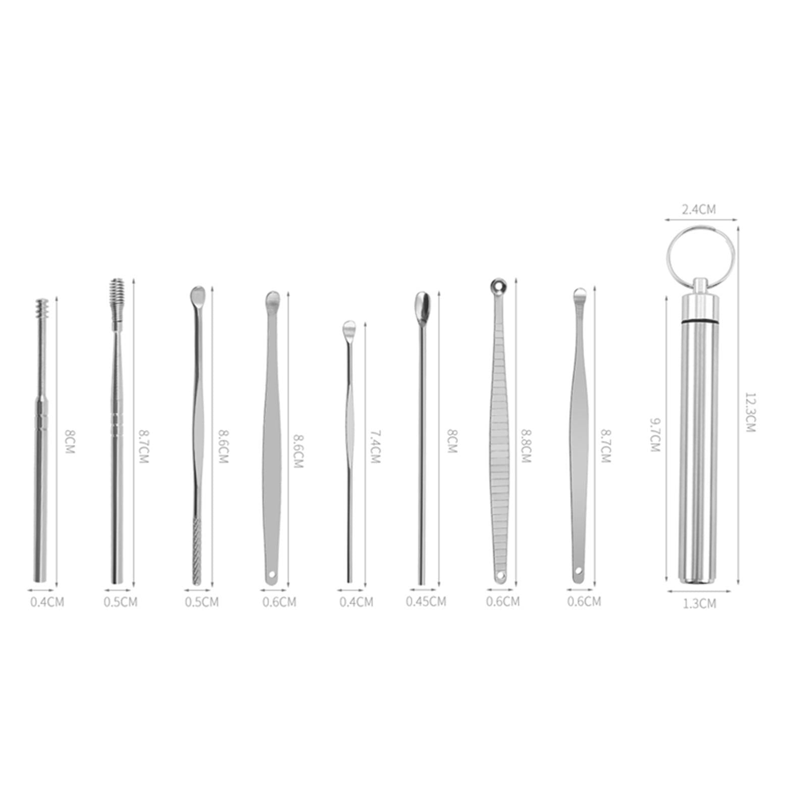 8Pcs Ear Wax Remover Set Reusable Smooth Clean Earpick Sticks for Men Women