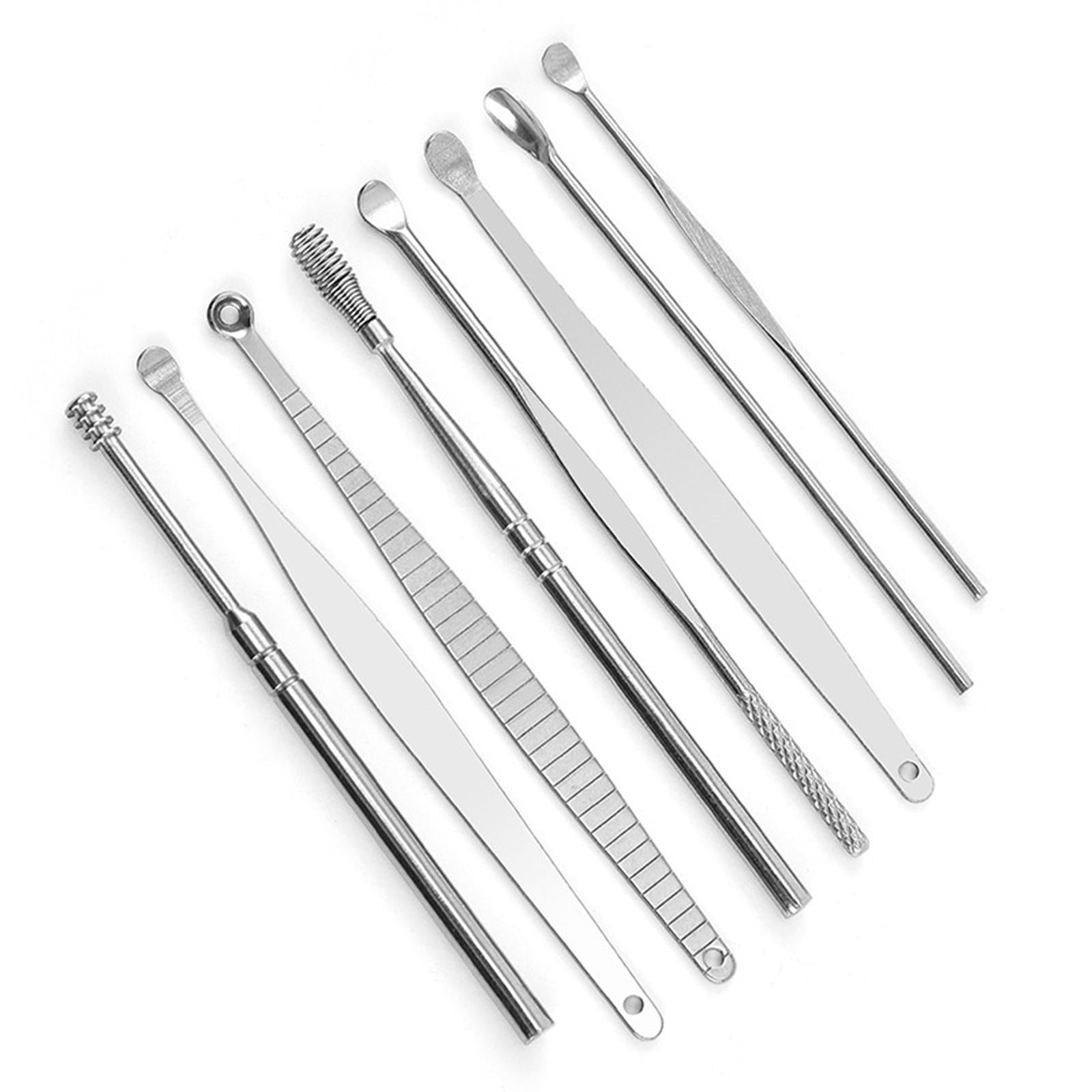 8Pcs Ear Wax Remover Set Reusable Smooth Clean Earpick Sticks for Men Women