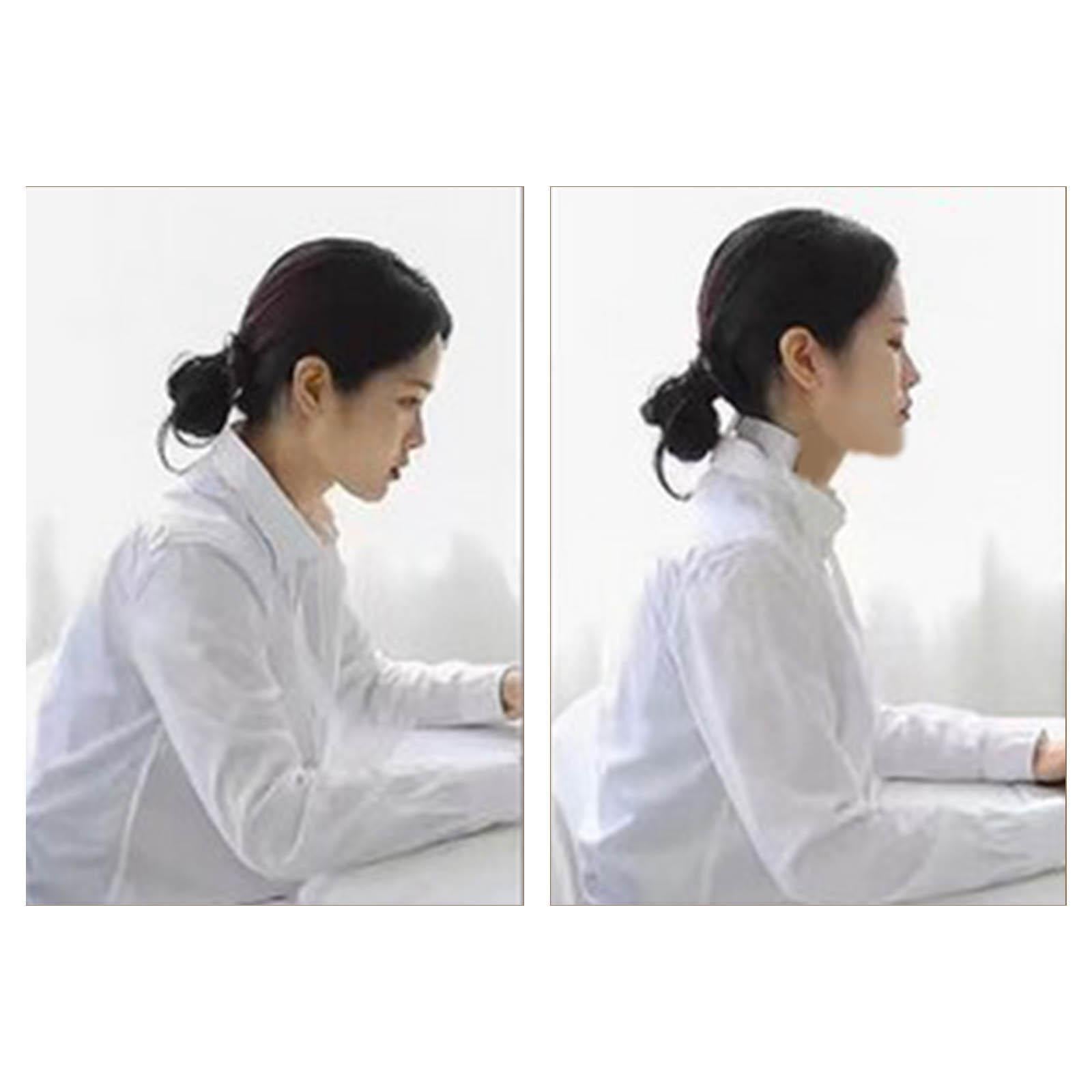 Cervical Collar Traction PU Pad Adjustable Neck Corrector for Men Women Pink