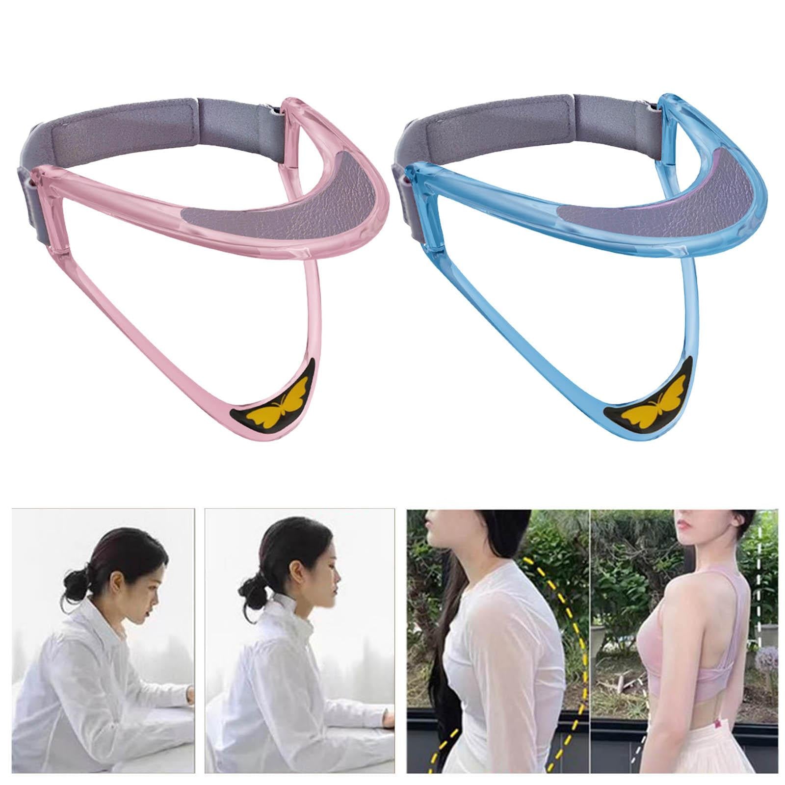 Cervical Collar Traction PU Pad Adjustable Neck Corrector for Men Women Pink