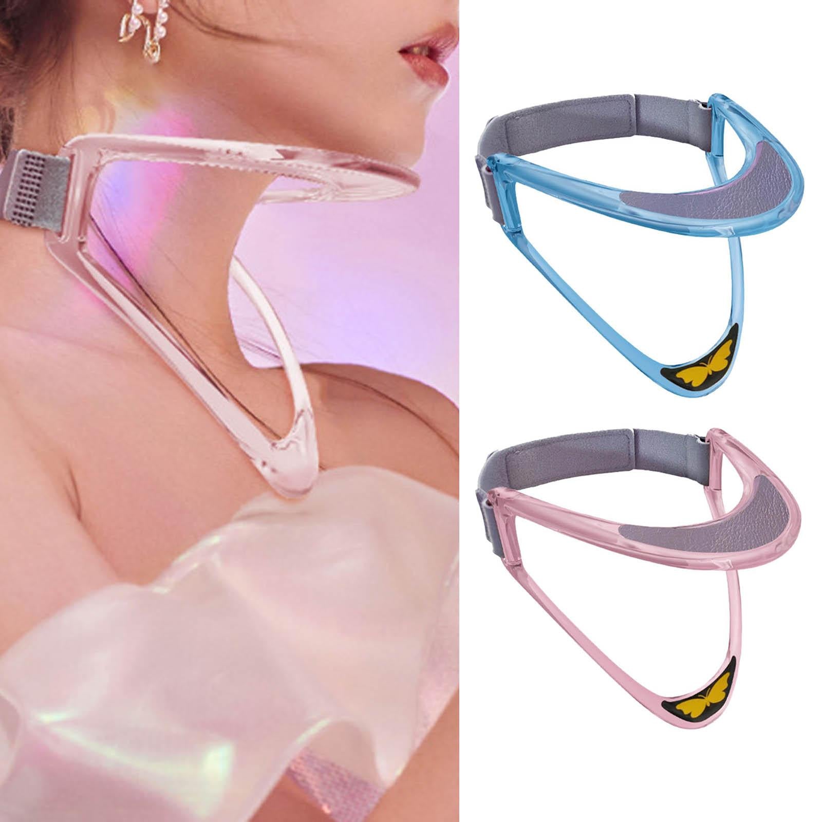 Cervical Collar Traction PU Pad Adjustable Neck Corrector for Men Women Pink