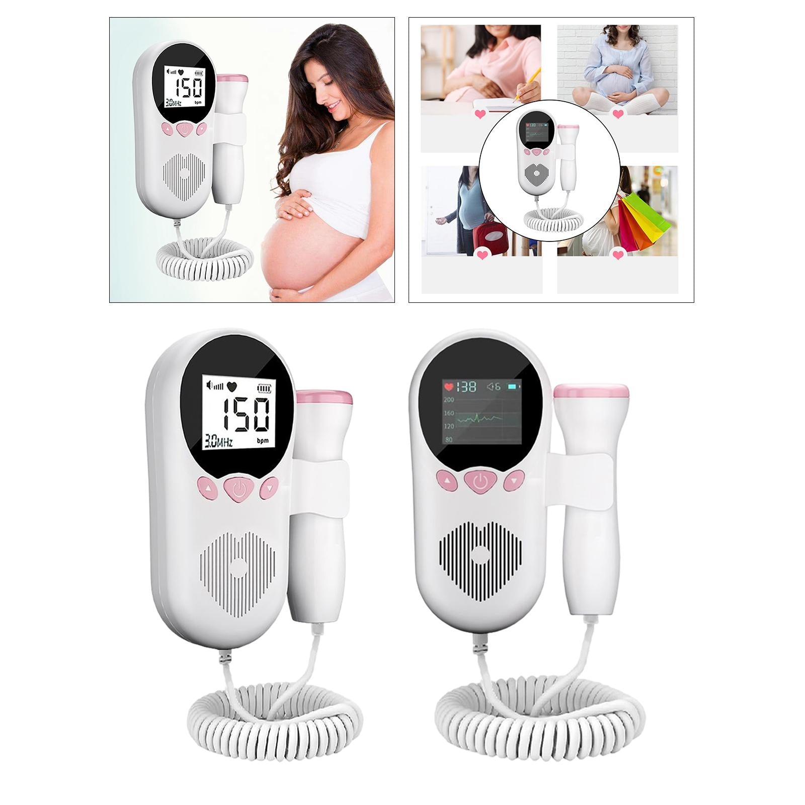 Baby Fetal Heartbeat Monitor Detector for Pregnant Digital Display