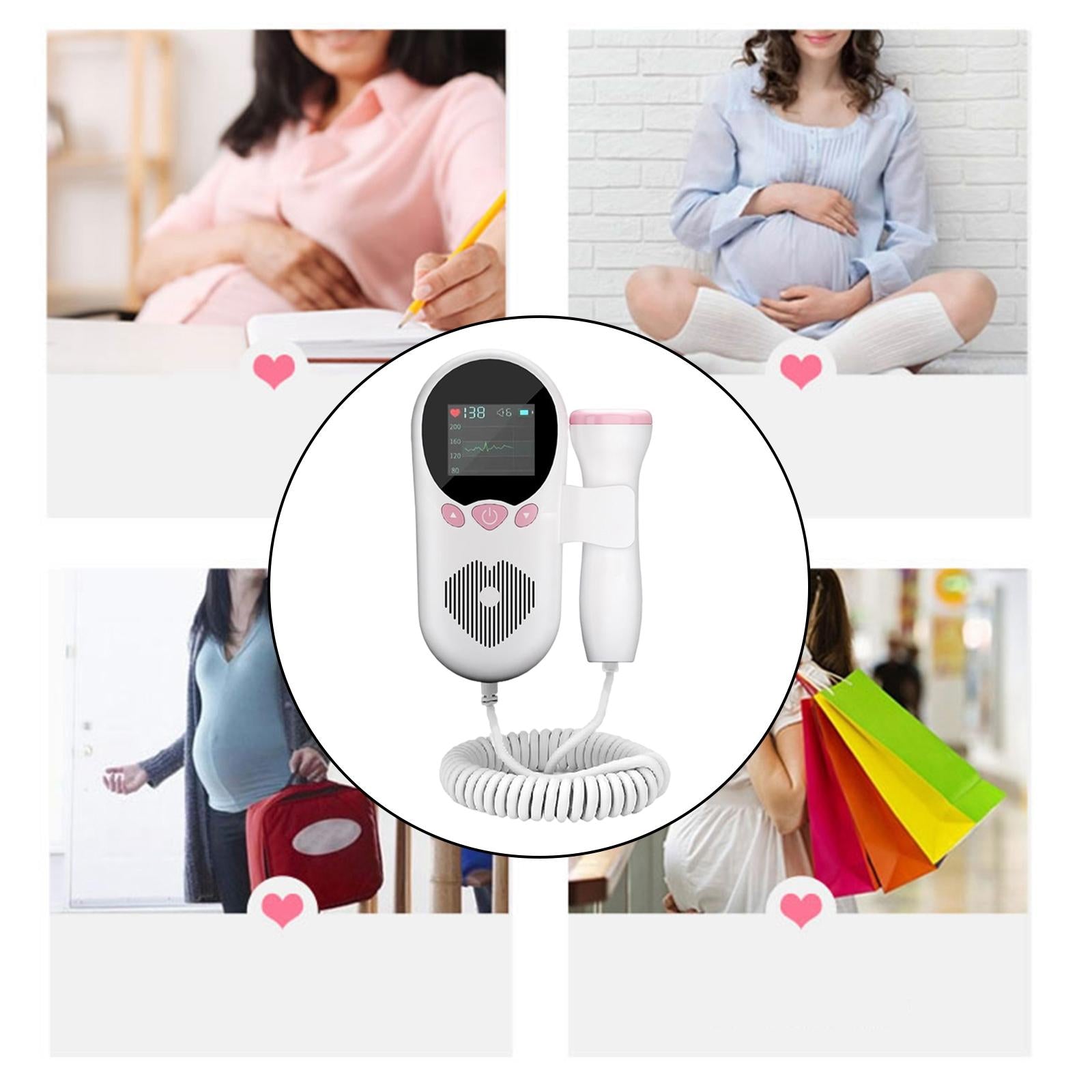 Baby Fetal Heartbeat Monitor Detector for Pregnant Colorful Curve Display