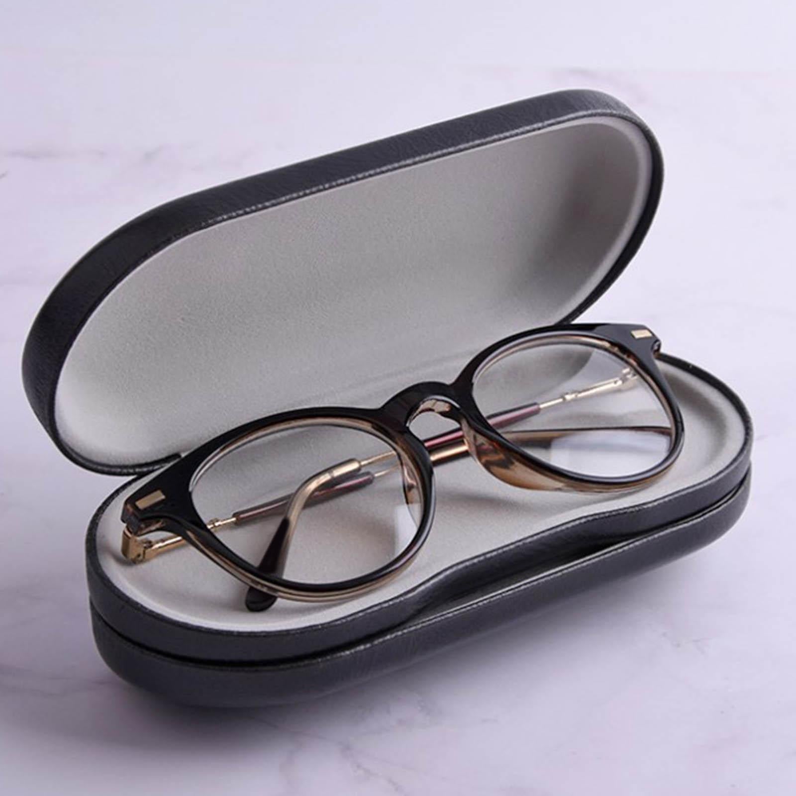 Dual Eyeglass Case Contact Lens Box Glasses Container Hard Case Black White