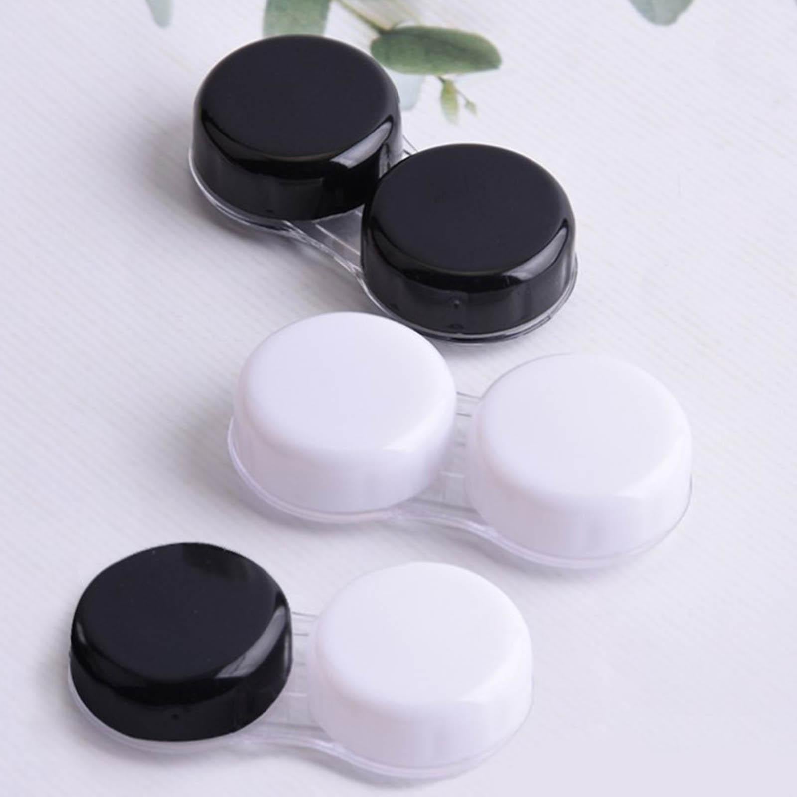 Dual Eyeglass Case Contact Lens Box Glasses Container Hard Case Black White