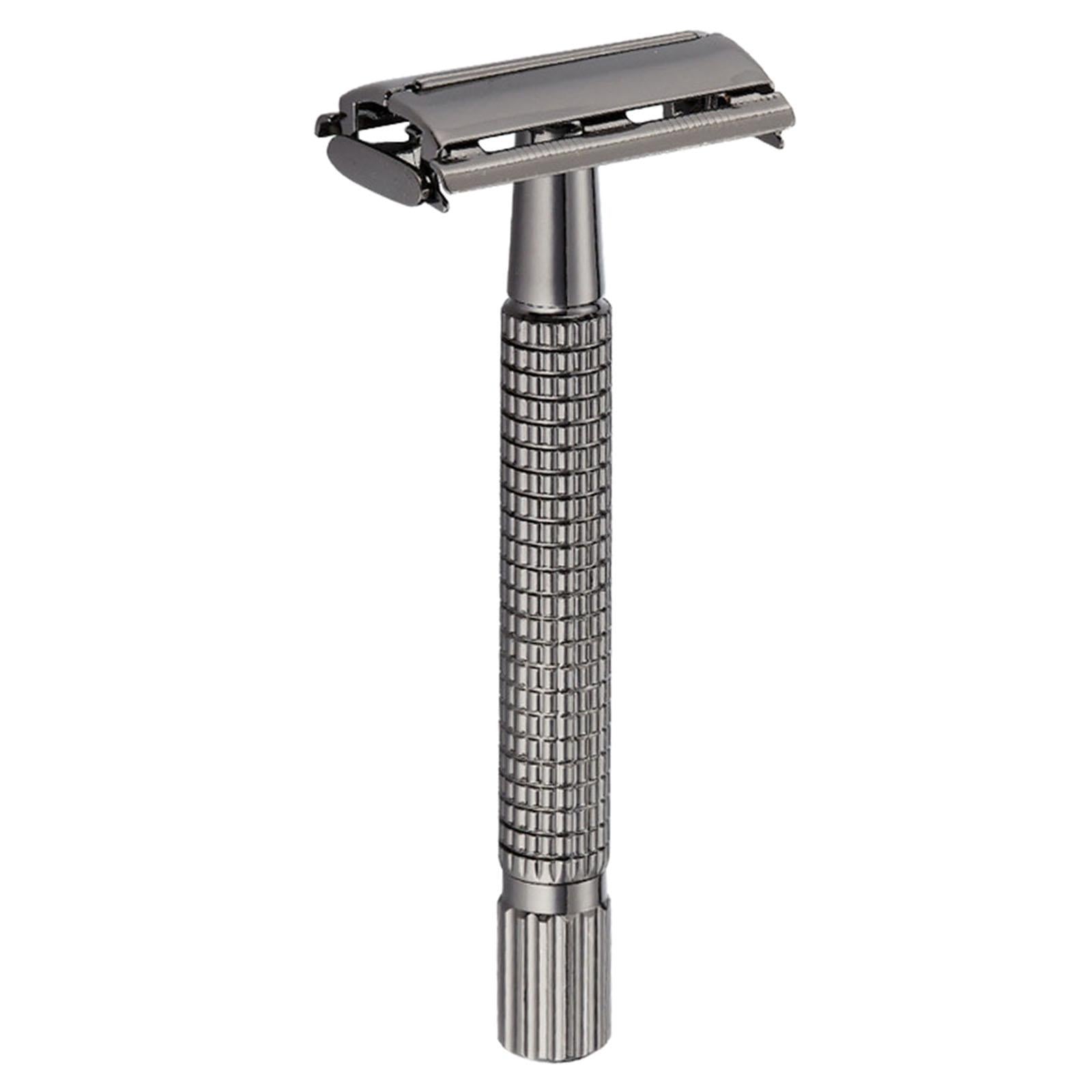 Manual Safety Razors Double Edge Shaver Beard with 5 Blades Long Handle