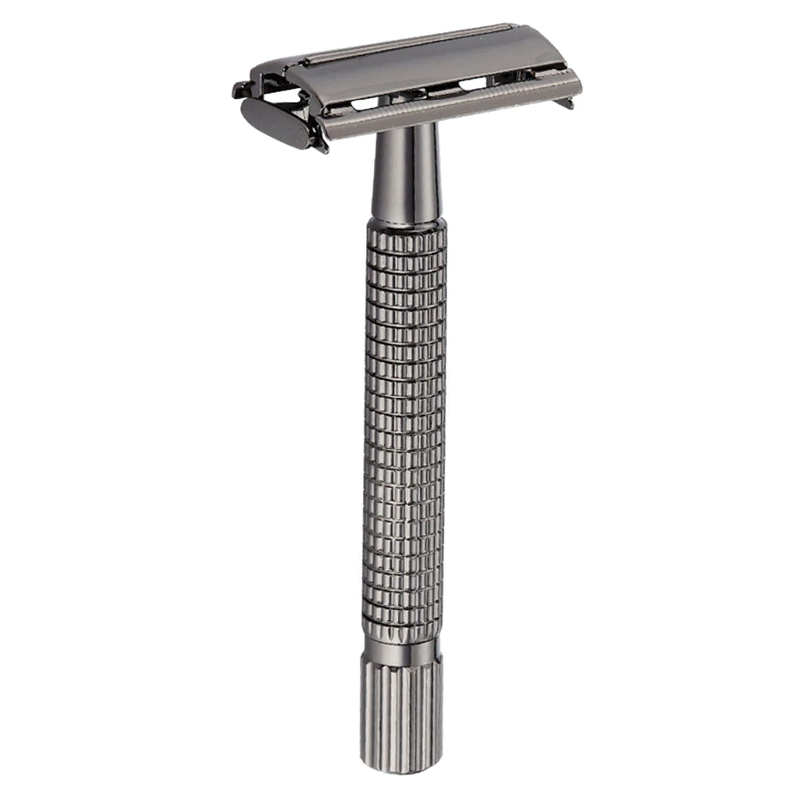 Manual Safety Razors Double Edge Shaver Beard with 5 Blades Long Handle