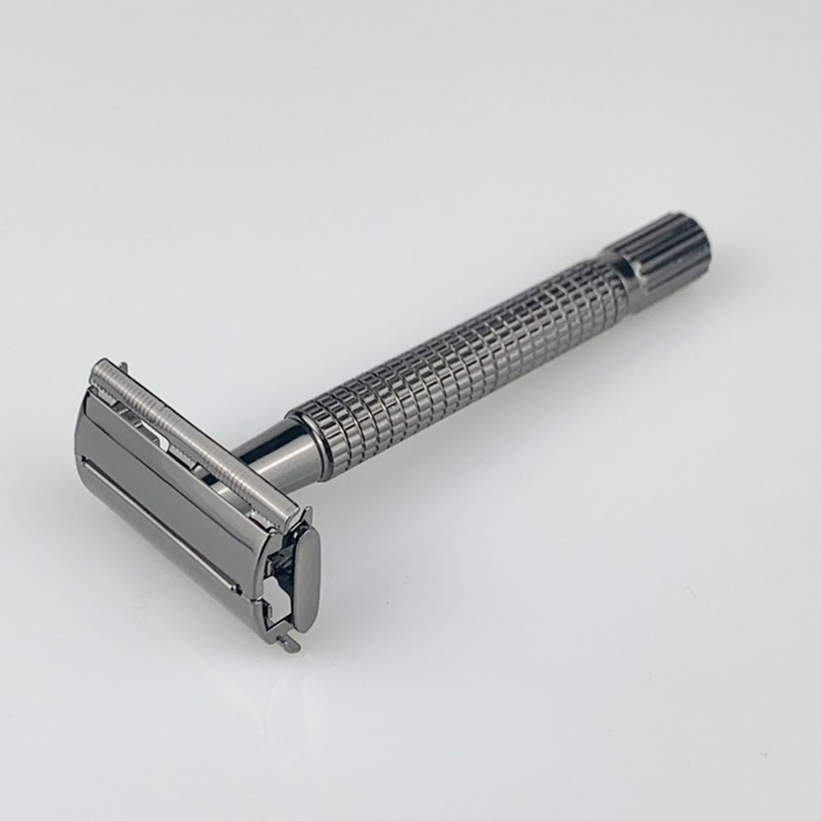 Manual Safety Razors Double Edge Shaver Beard with 5 Blades Long Handle