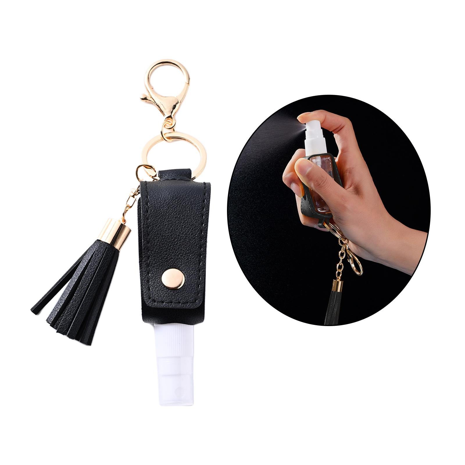 30ml Hand Washing Keychain Refillable Spray Bottle for Shampoo Liquid Black