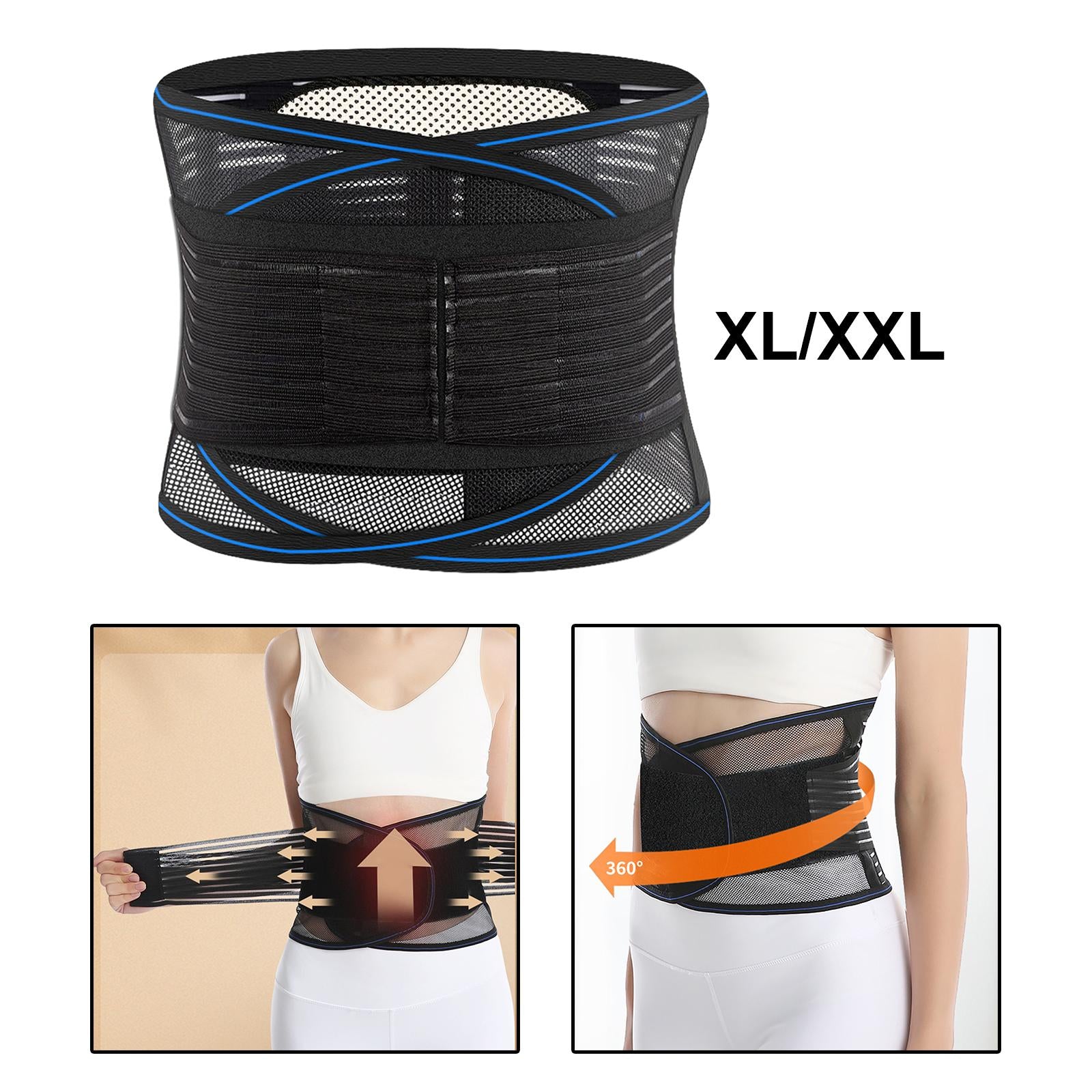 Back Support Belt Lumbar Support Adjustable for Scoliosis Men and Ladies XL